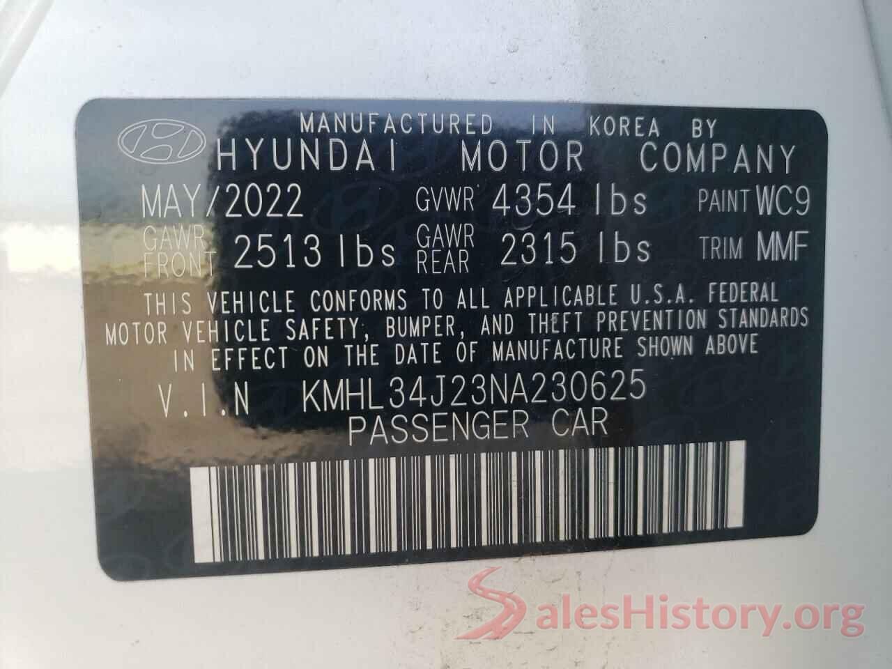 KMHL34J23NA230625 2022 HYUNDAI SONATA