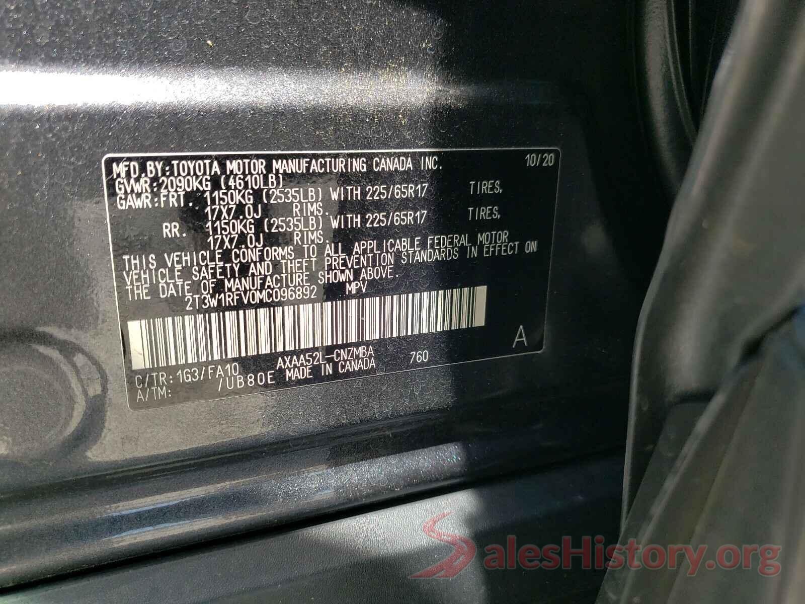 2T3W1RFV0MC096892 2021 TOYOTA RAV4