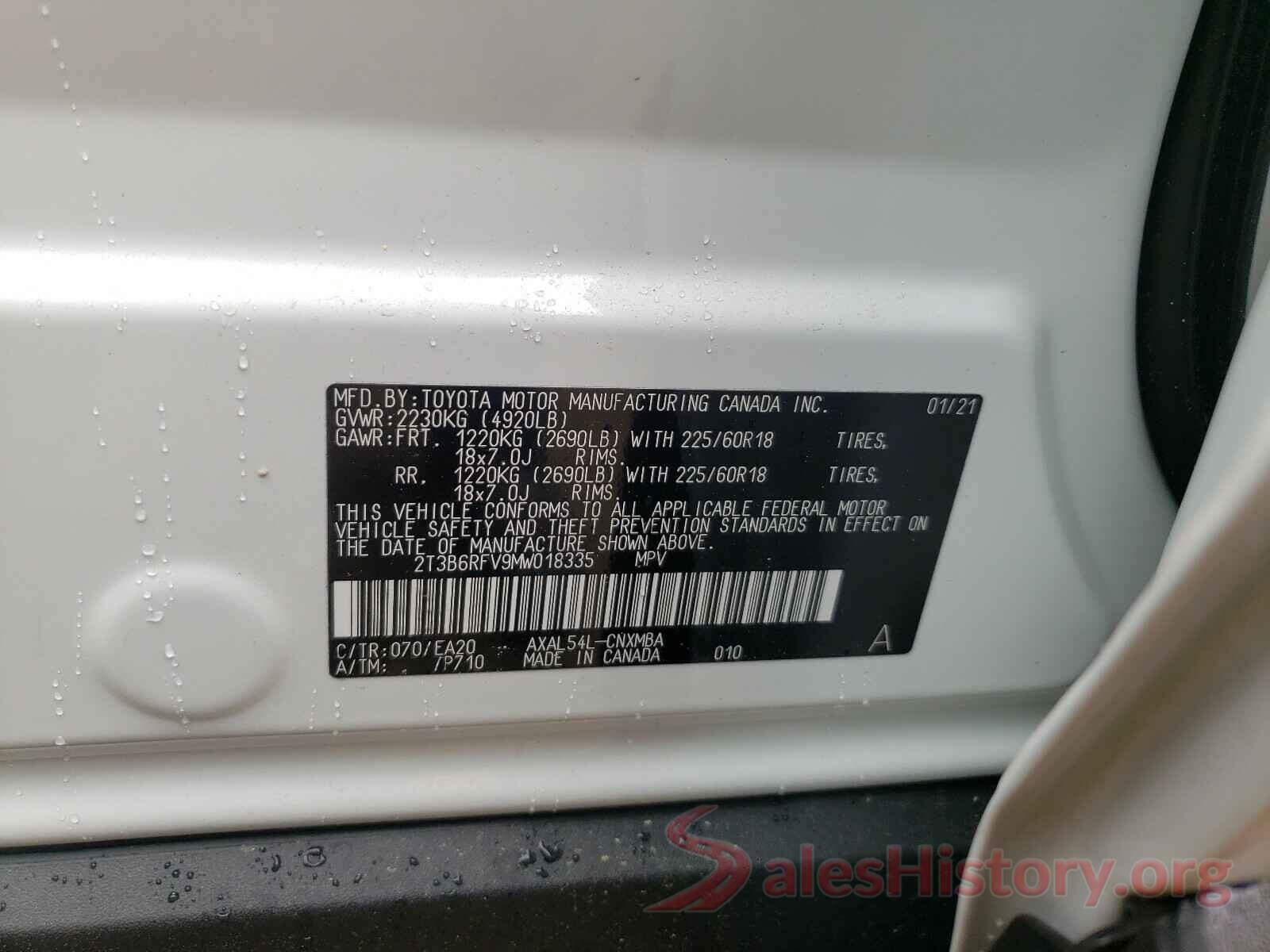 2T3B6RFV9MW018335 2021 TOYOTA RAV4