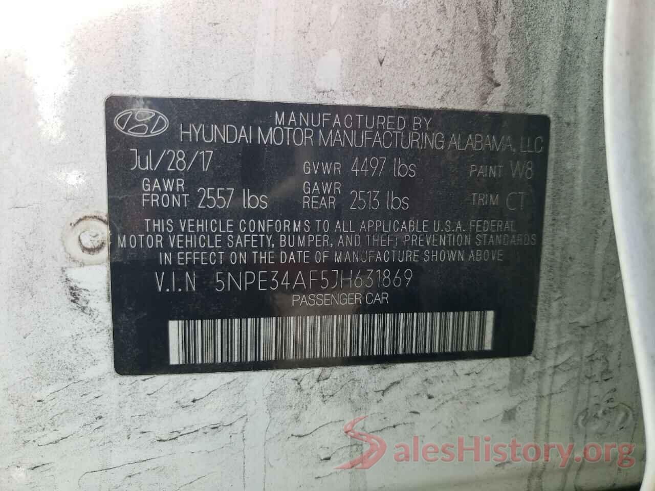 5NPE34AF5JH631869 2018 HYUNDAI SONATA