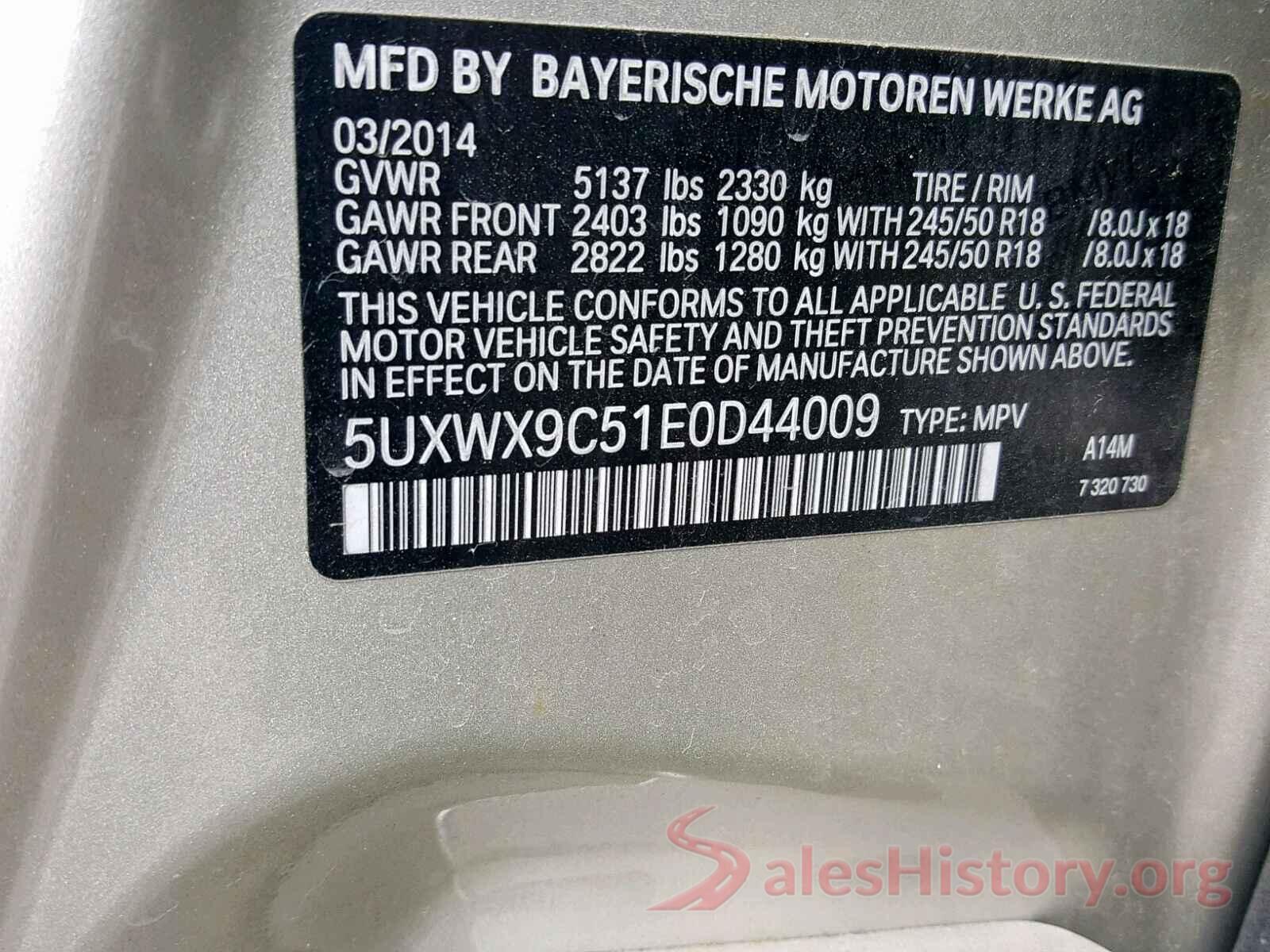 5UXWX9C51E0D44009 2014 BMW X3