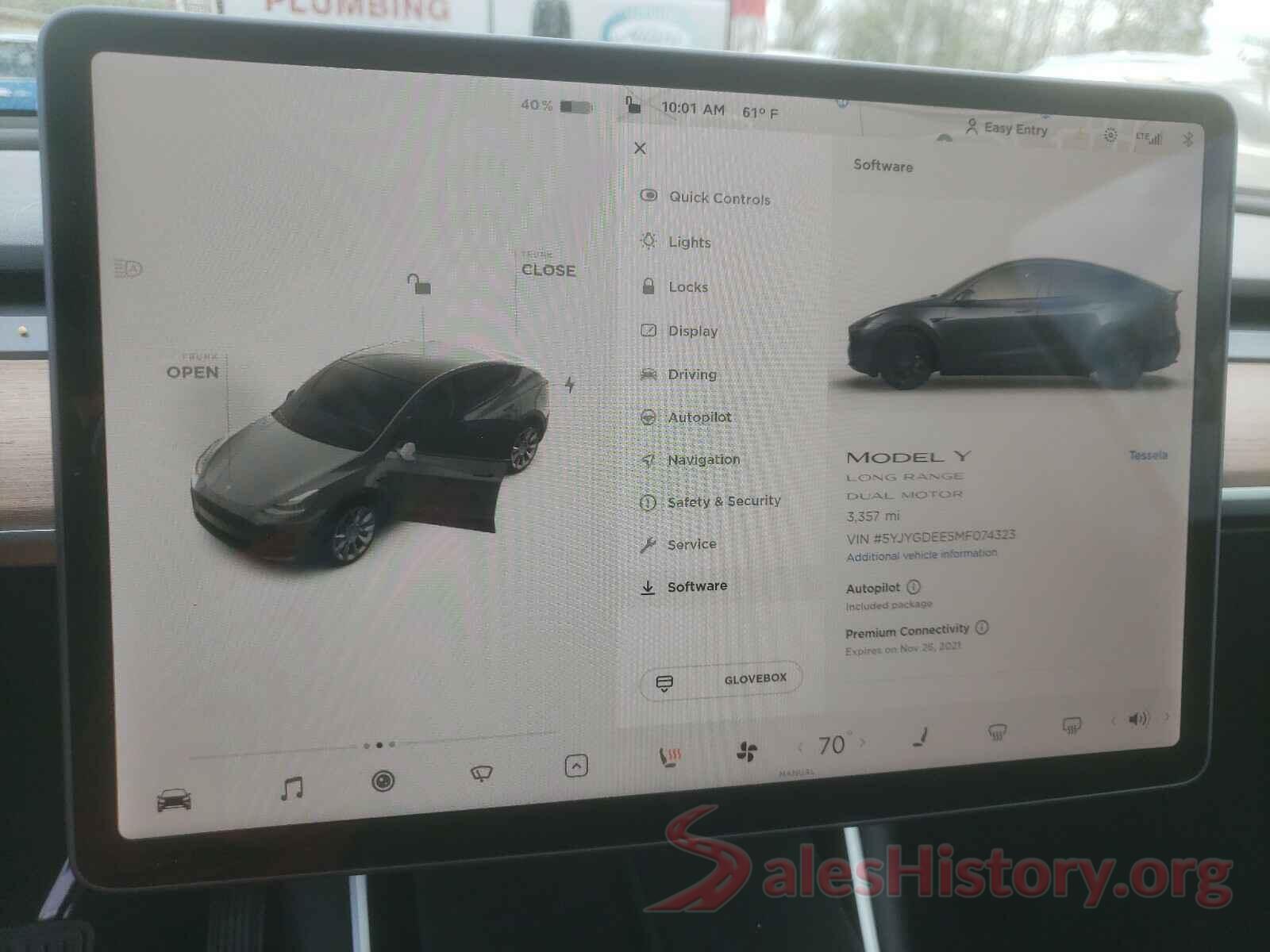 5YJYGDEE5MF074323 2021 TESLA MODEL Y