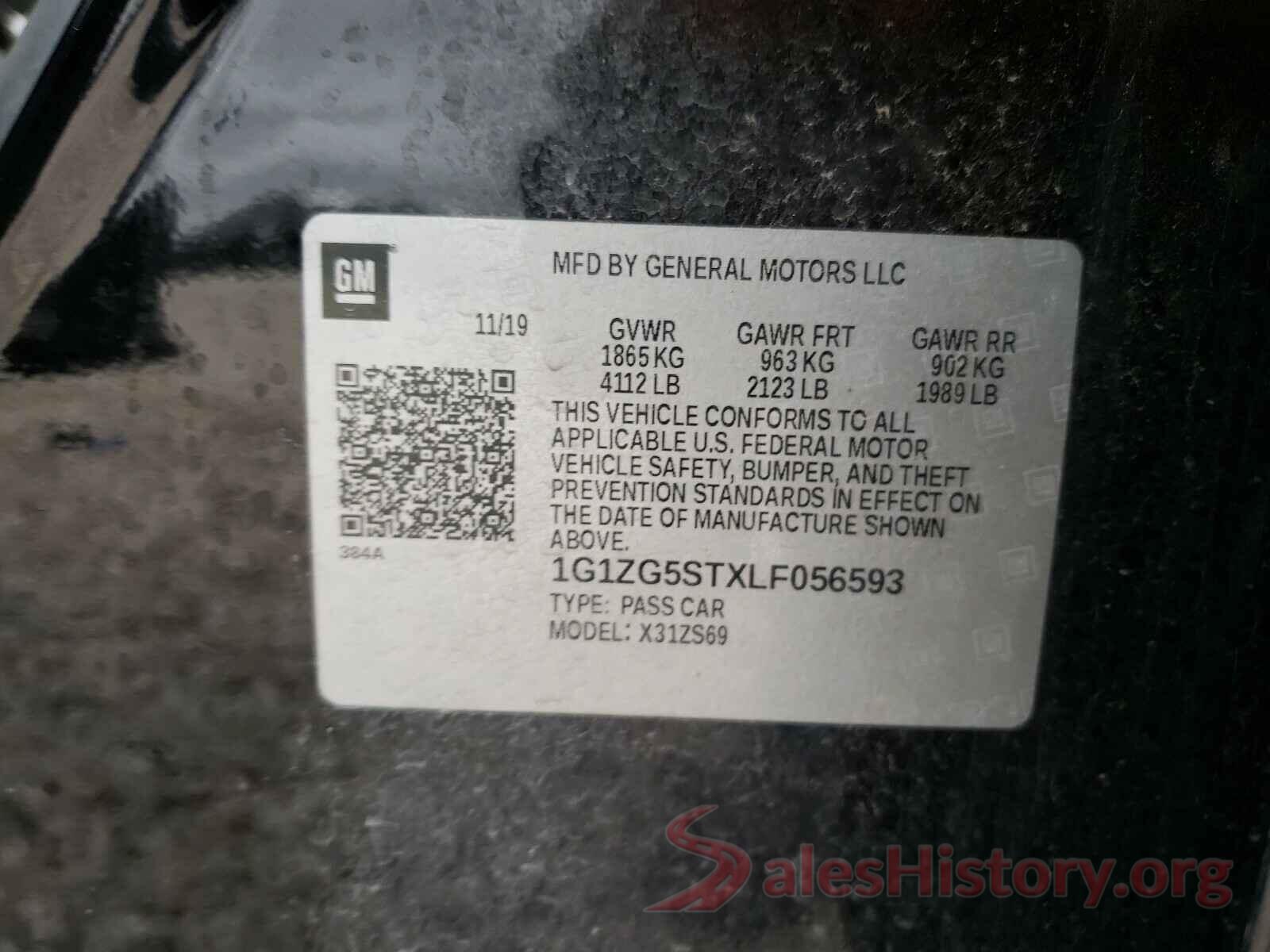 1G1ZG5STXLF056593 2020 CHEVROLET MALIBU