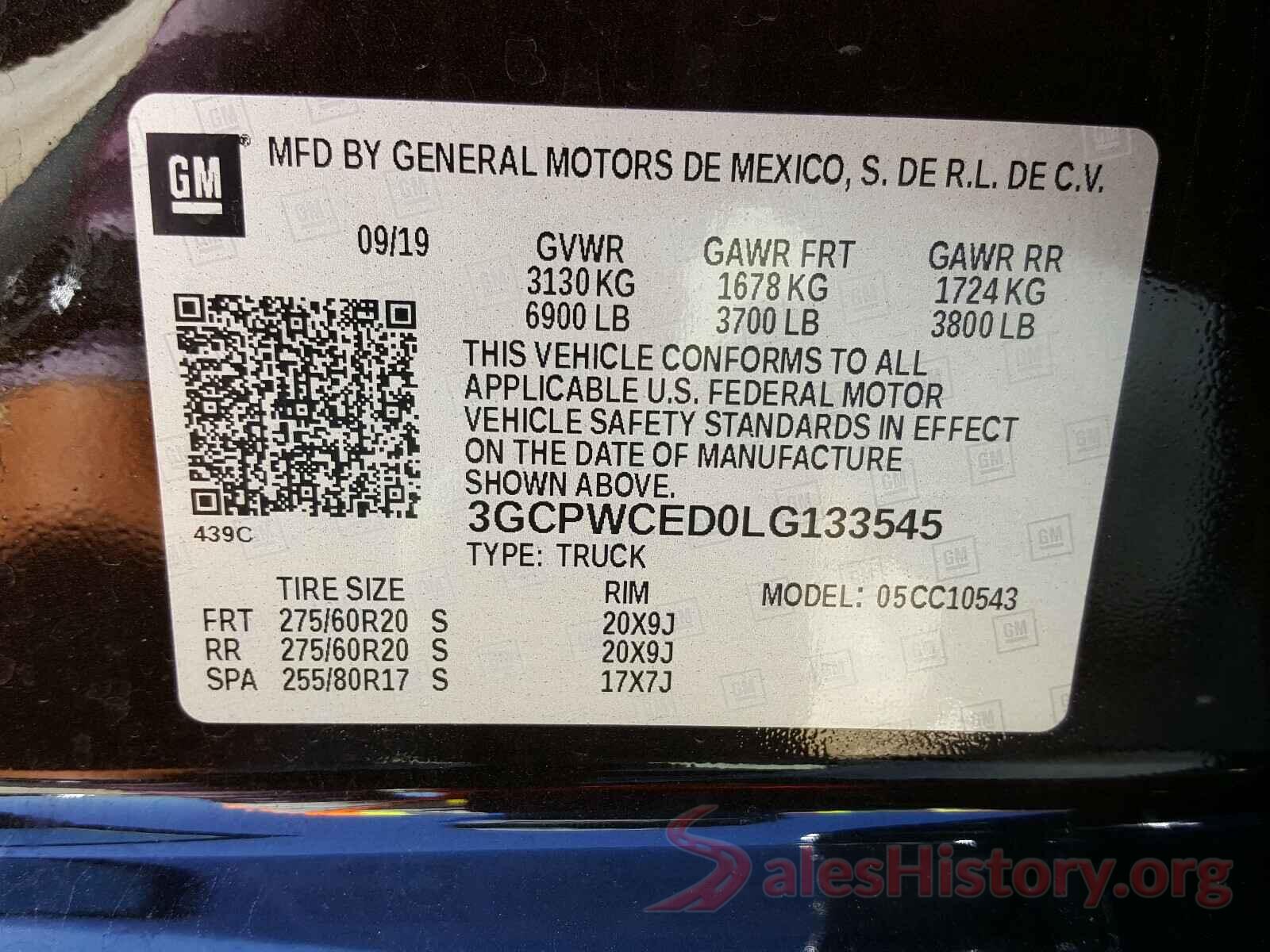 3GCPWCED0LG133545 2020 CHEVROLET SILVERADO