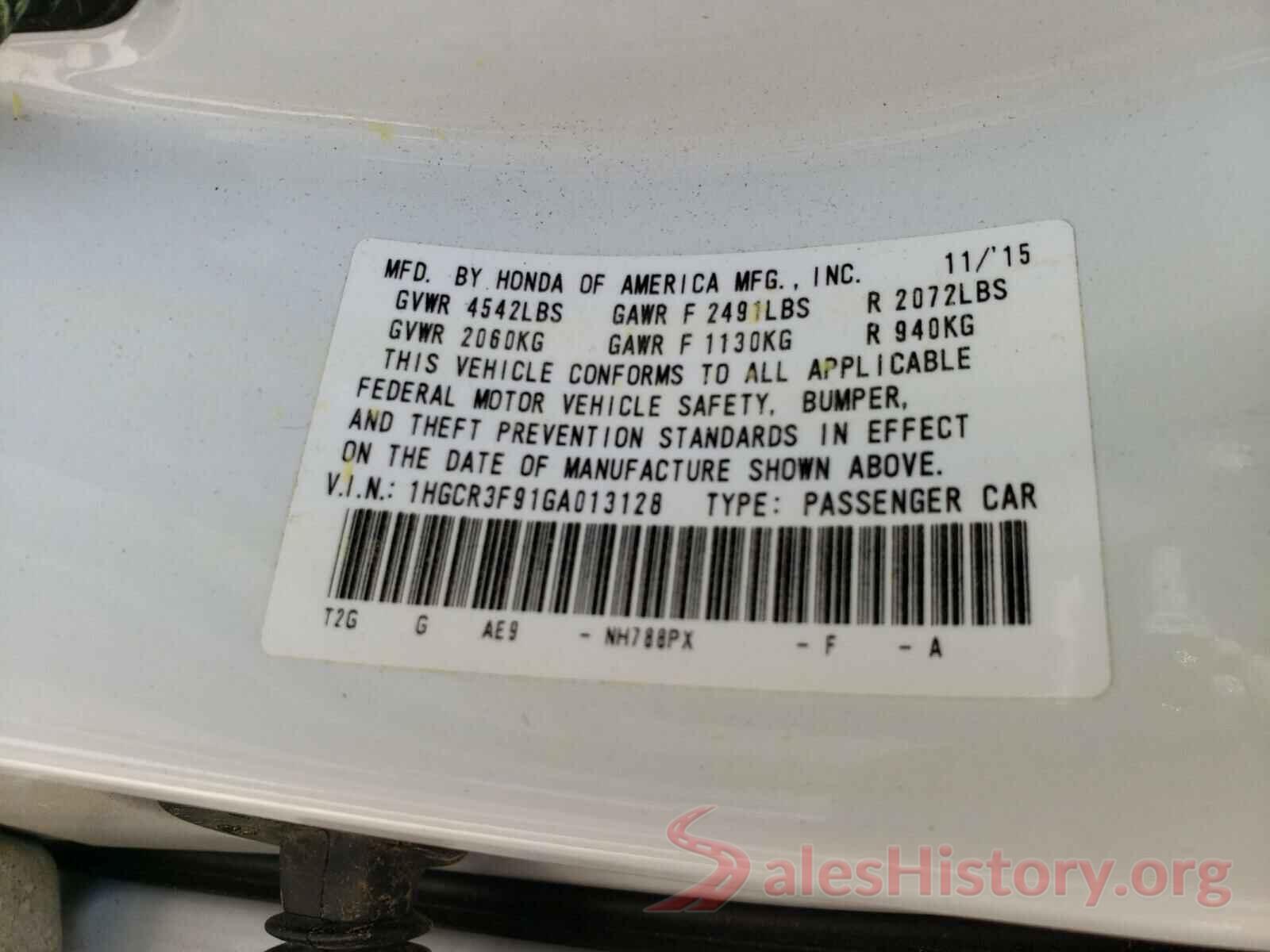 1HGCR3F91GA013128 2016 HONDA ACCORD