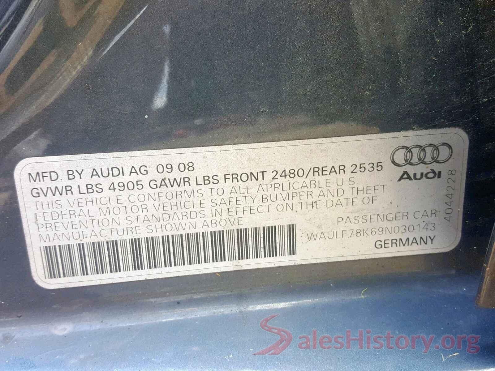 WAULF78K69N030143 2009 AUDI A4