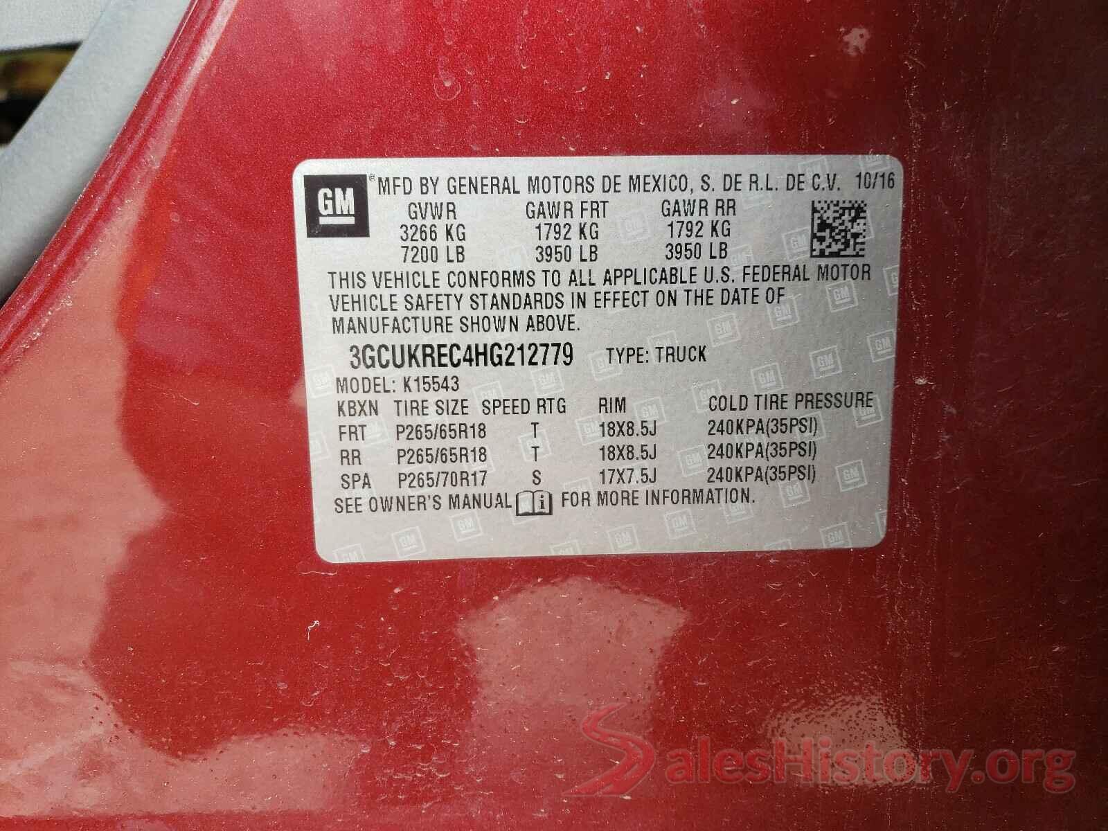 3GCUKREC4HG212779 2017 CHEVROLET SILVERADO