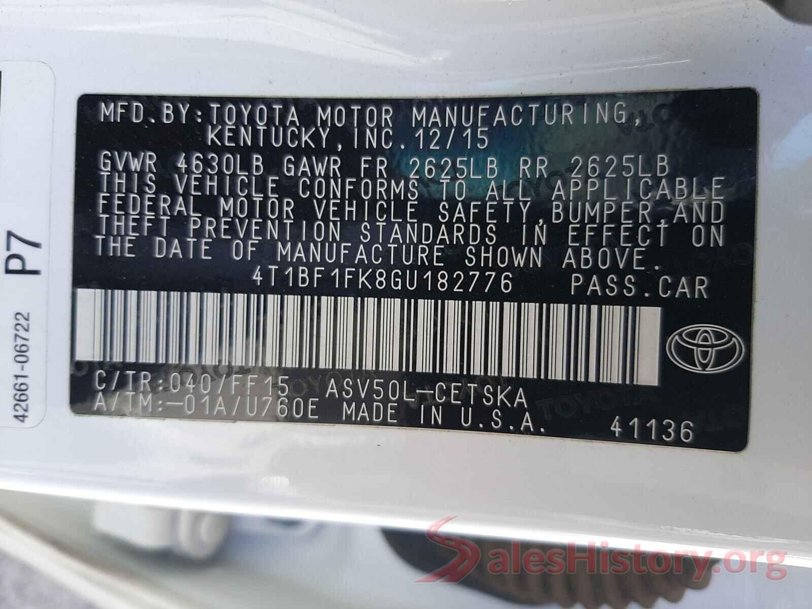 4T1BF1FK8GU182776 2016 TOYOTA CAMRY