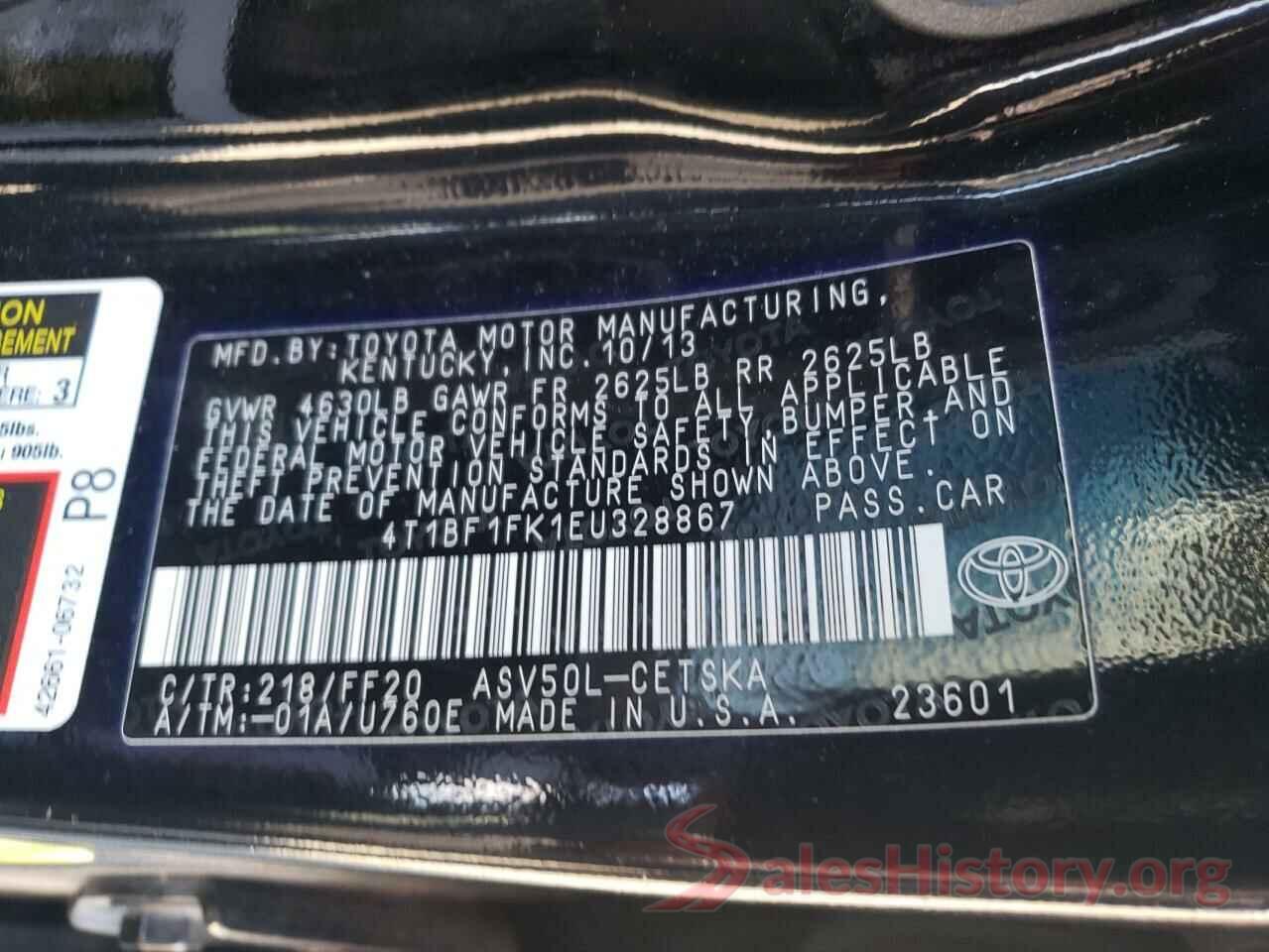 4T1BF1FK1EU328867 2014 TOYOTA CAMRY