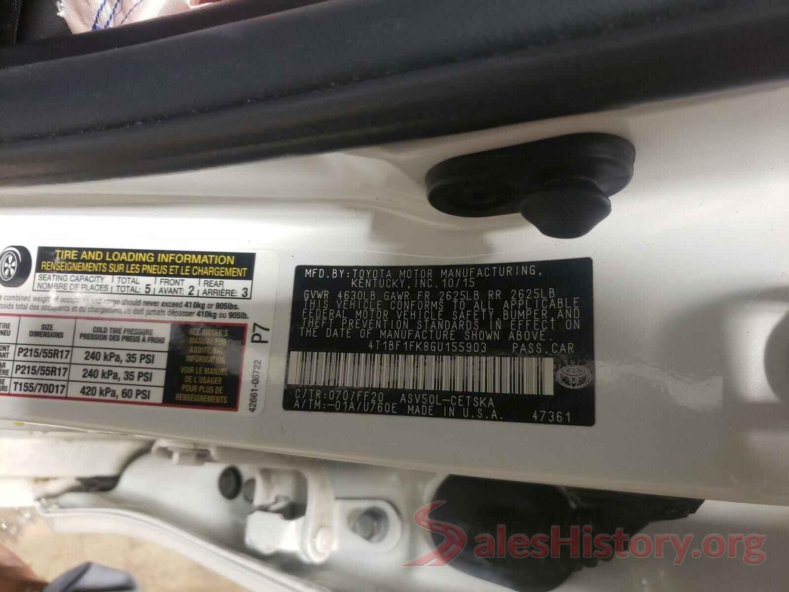 4T1BF1FK8GU155903 2016 TOYOTA CAMRY