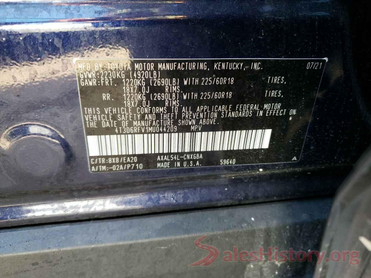 4T3D6RFV1MU044209 2021 TOYOTA RAV4