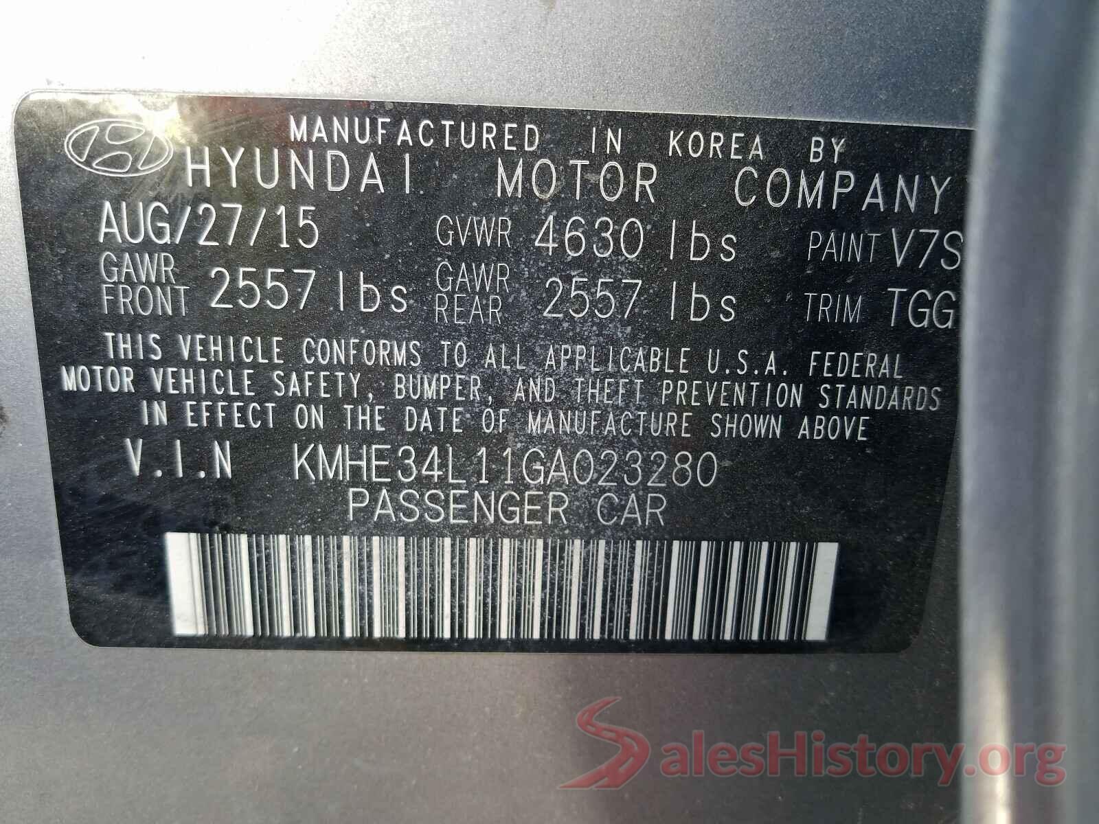 KMHE34L11GA023280 2016 HYUNDAI SONATA