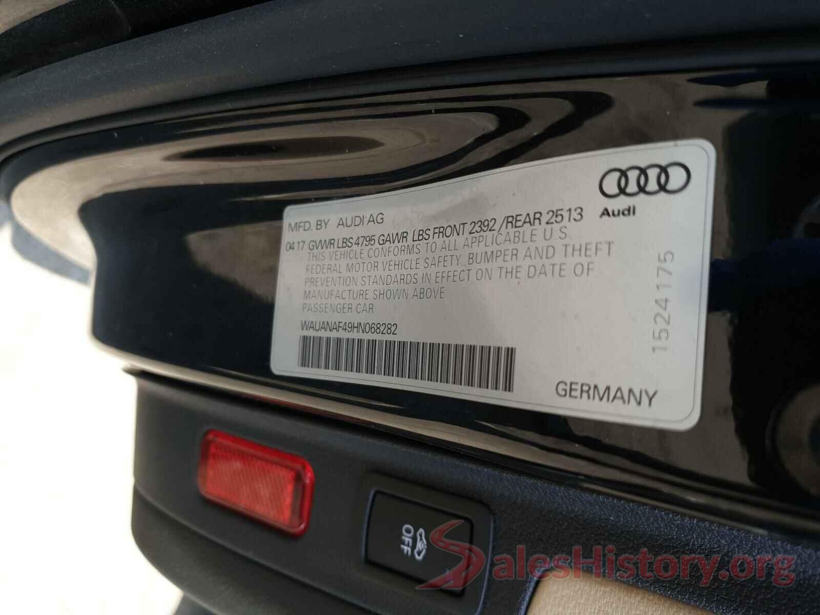 WAUANAF49HN068282 2017 AUDI A4