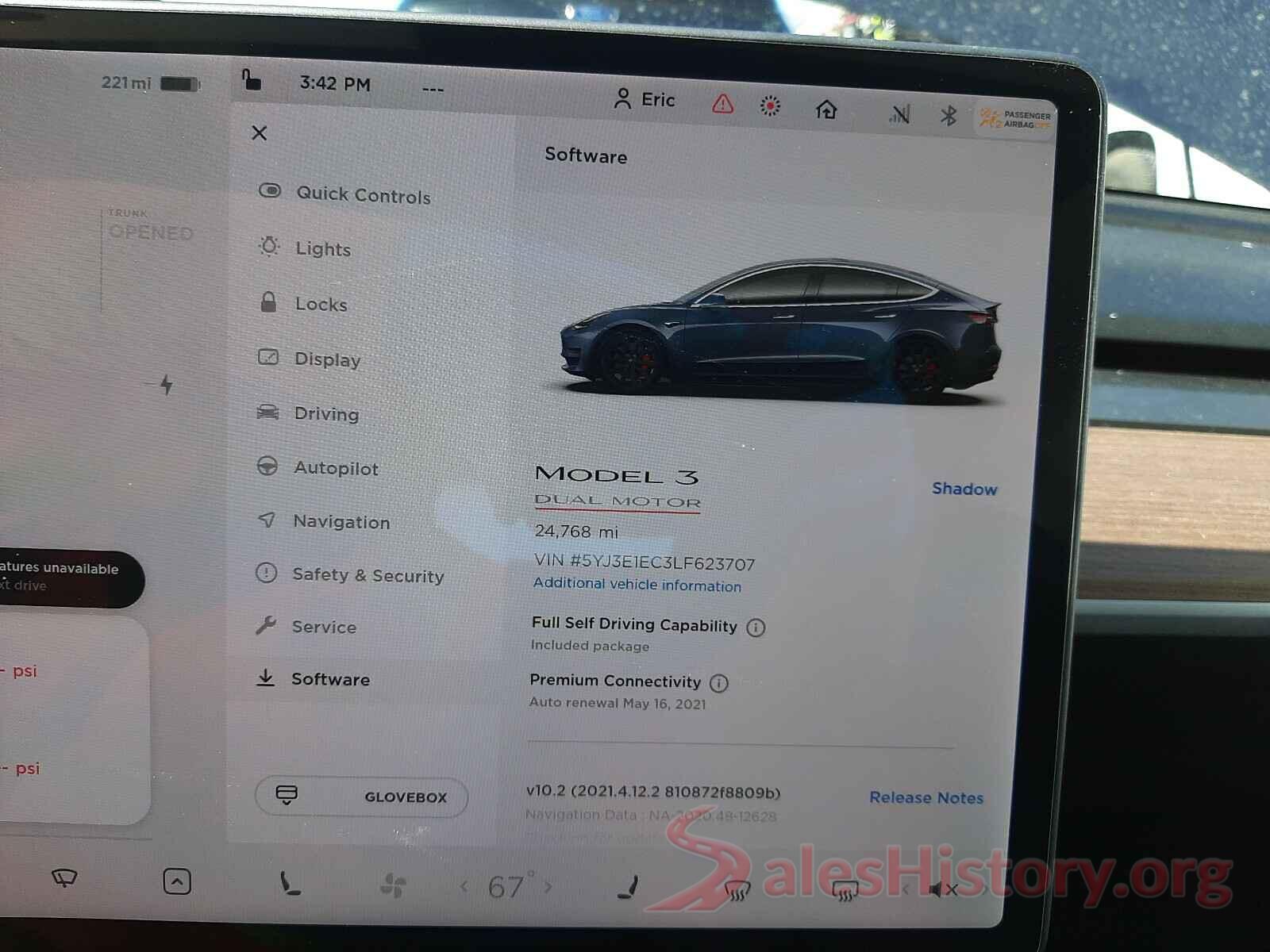 5YJ3E1EC3LF623707 2020 TESLA MODEL 3