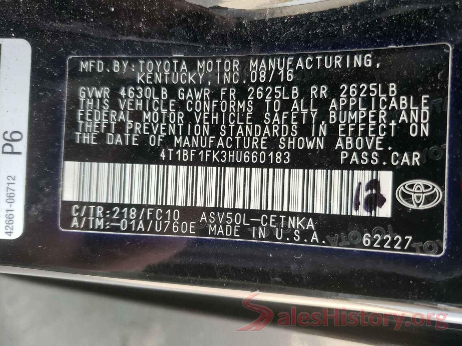 4T1BF1FK3HU660183 2017 TOYOTA CAMRY