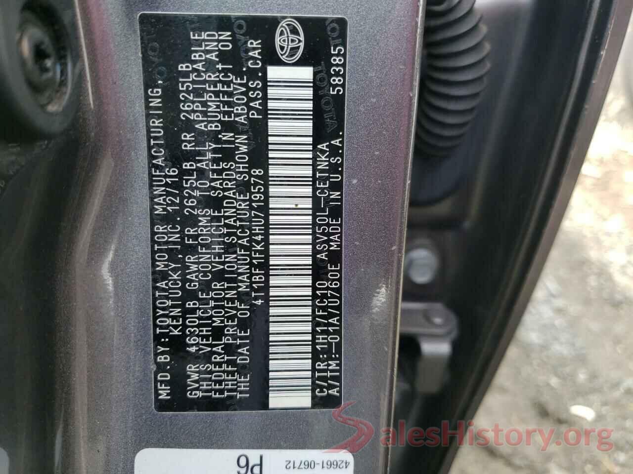 4T1BF1FK4HU719578 2017 TOYOTA CAMRY