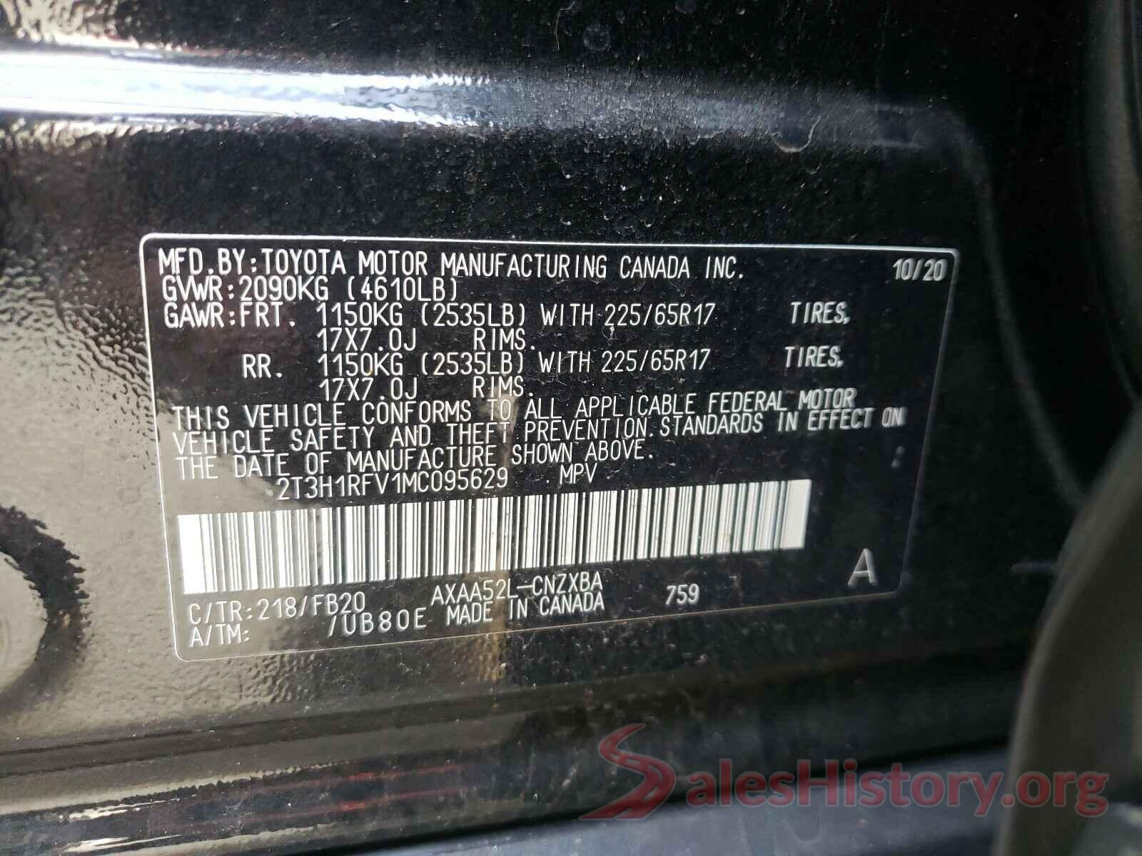 2T3H1RFV1MC095629 2021 TOYOTA RAV4