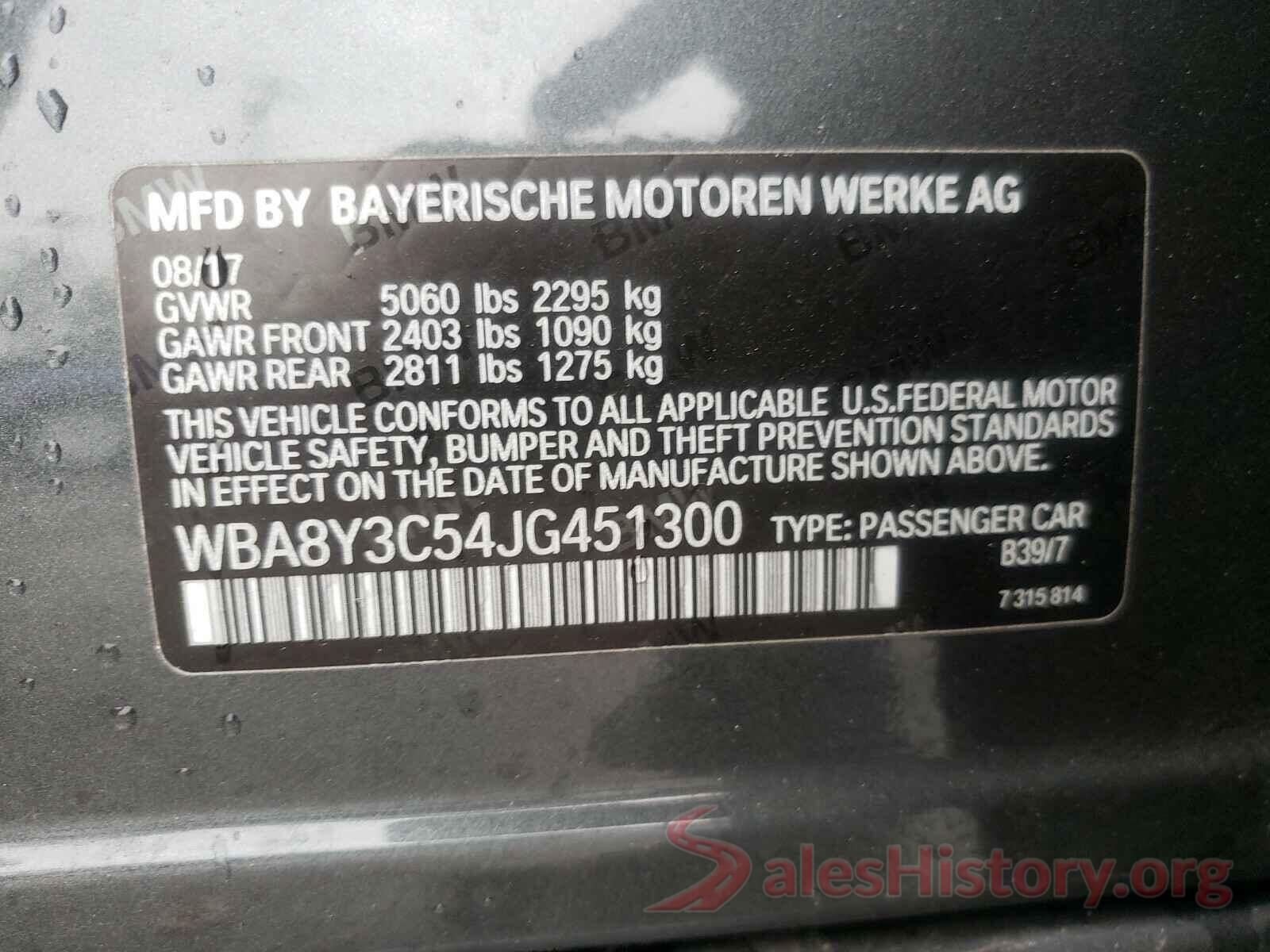 WBA8Y3C54JG451300 2018 BMW 3 SERIES