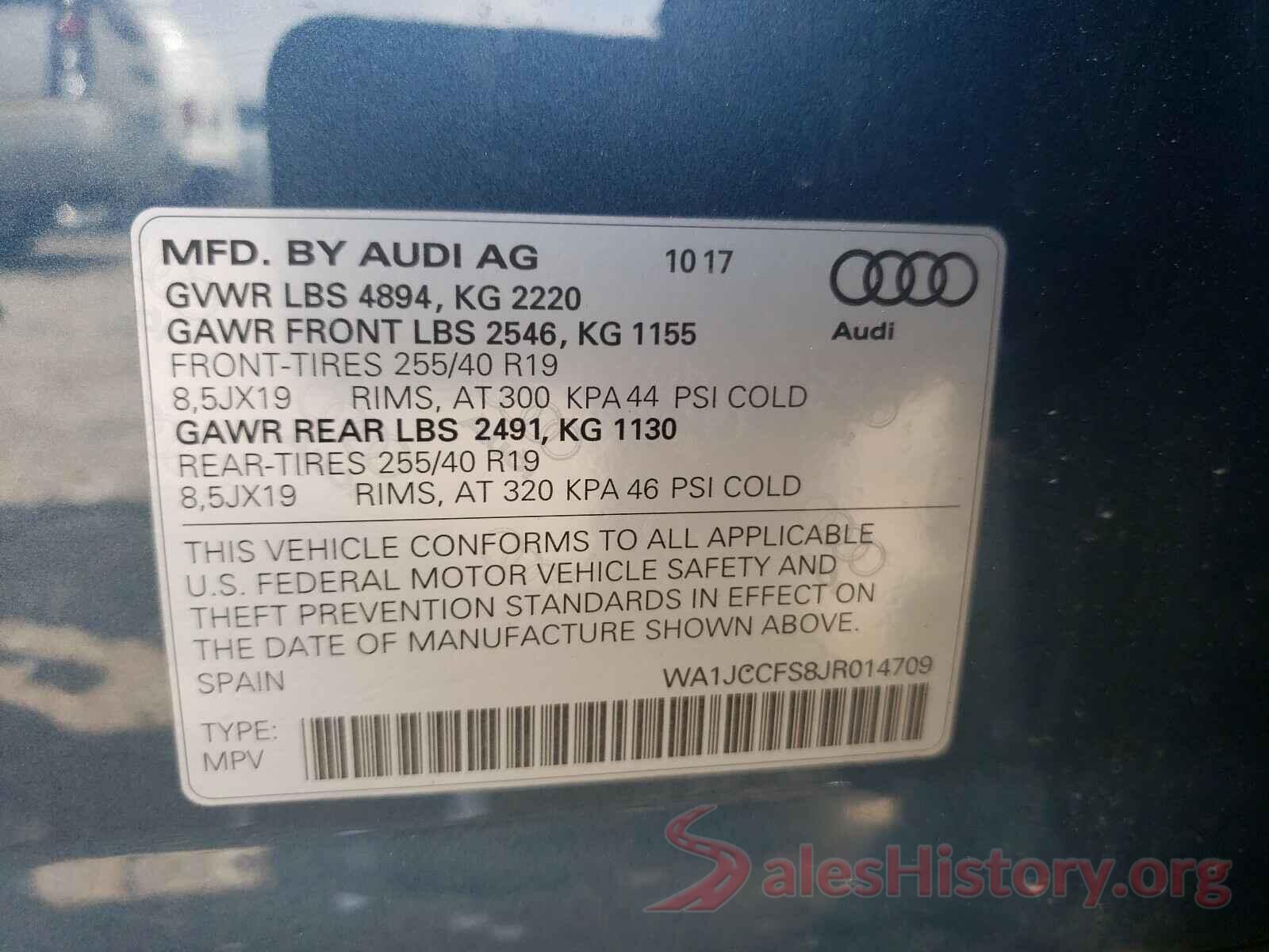 WA1JCCFS8JR014709 2018 AUDI Q3