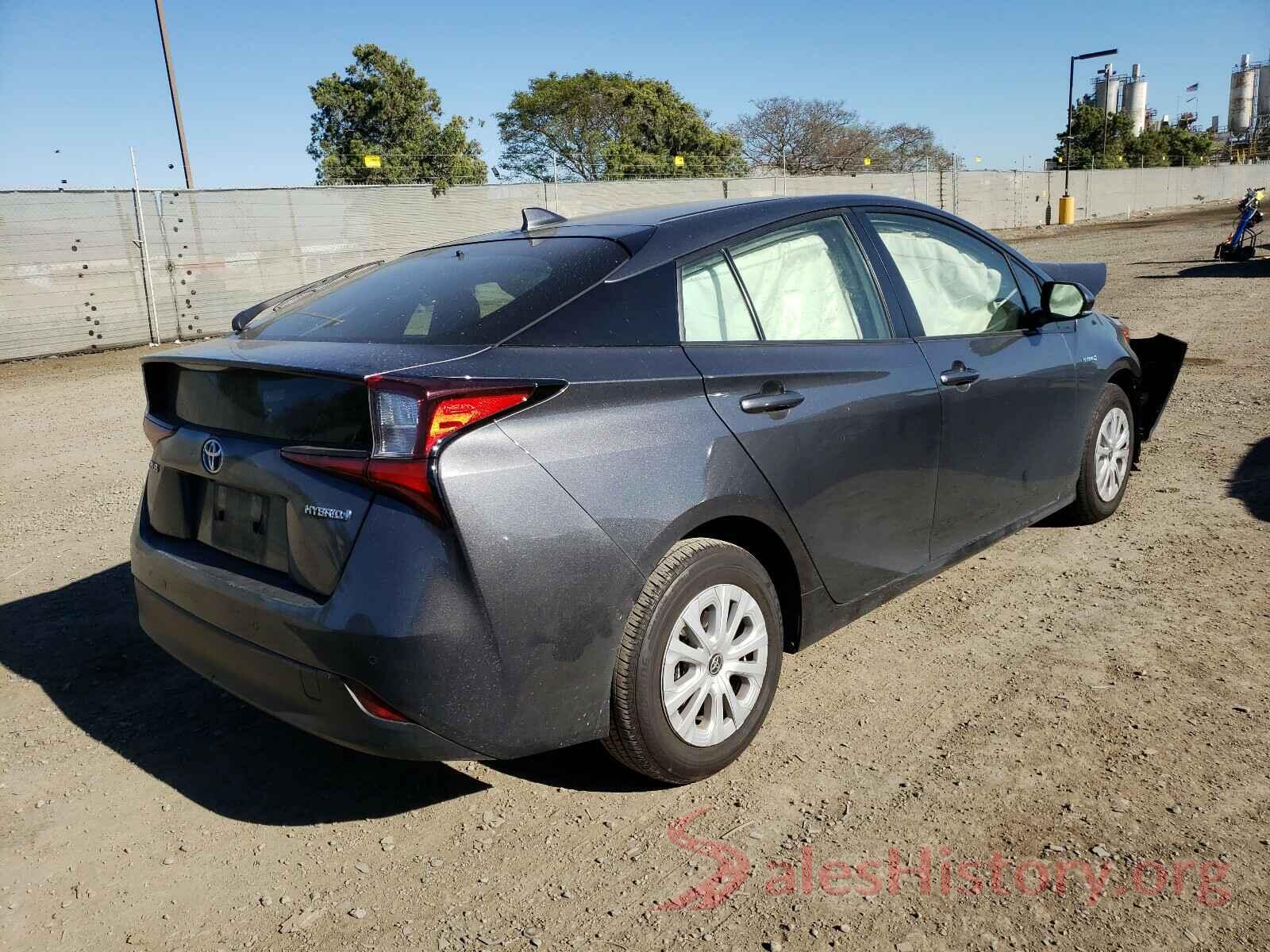 JTDKARFU0K3091499 2019 TOYOTA PRIUS