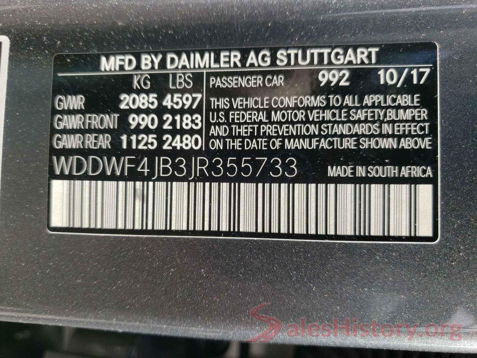 WDDWF4JB3JR355733 2018 MERCEDES-BENZ C CLASS