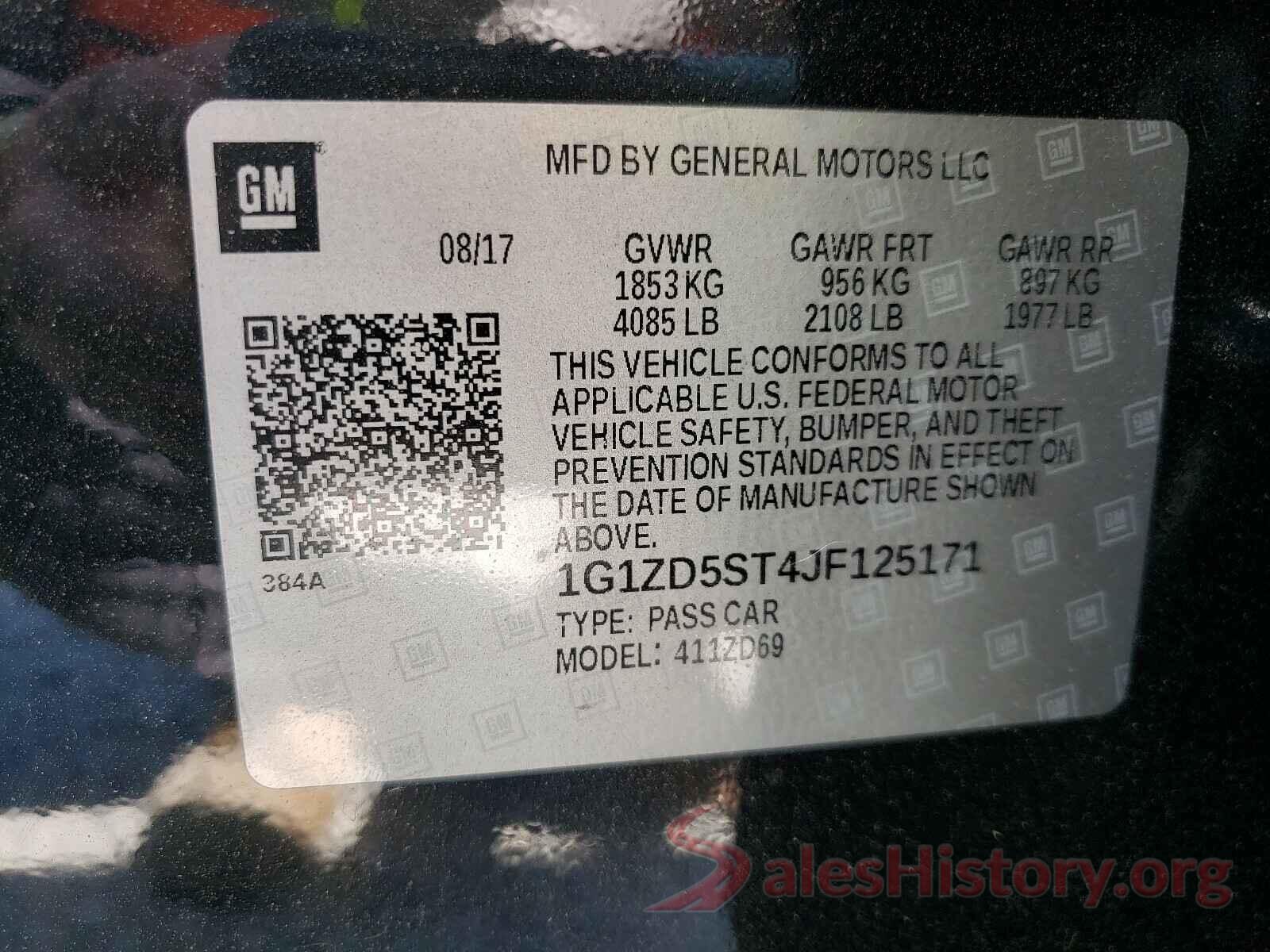 1G1ZD5ST4JF125171 2018 CHEVROLET MALIBU