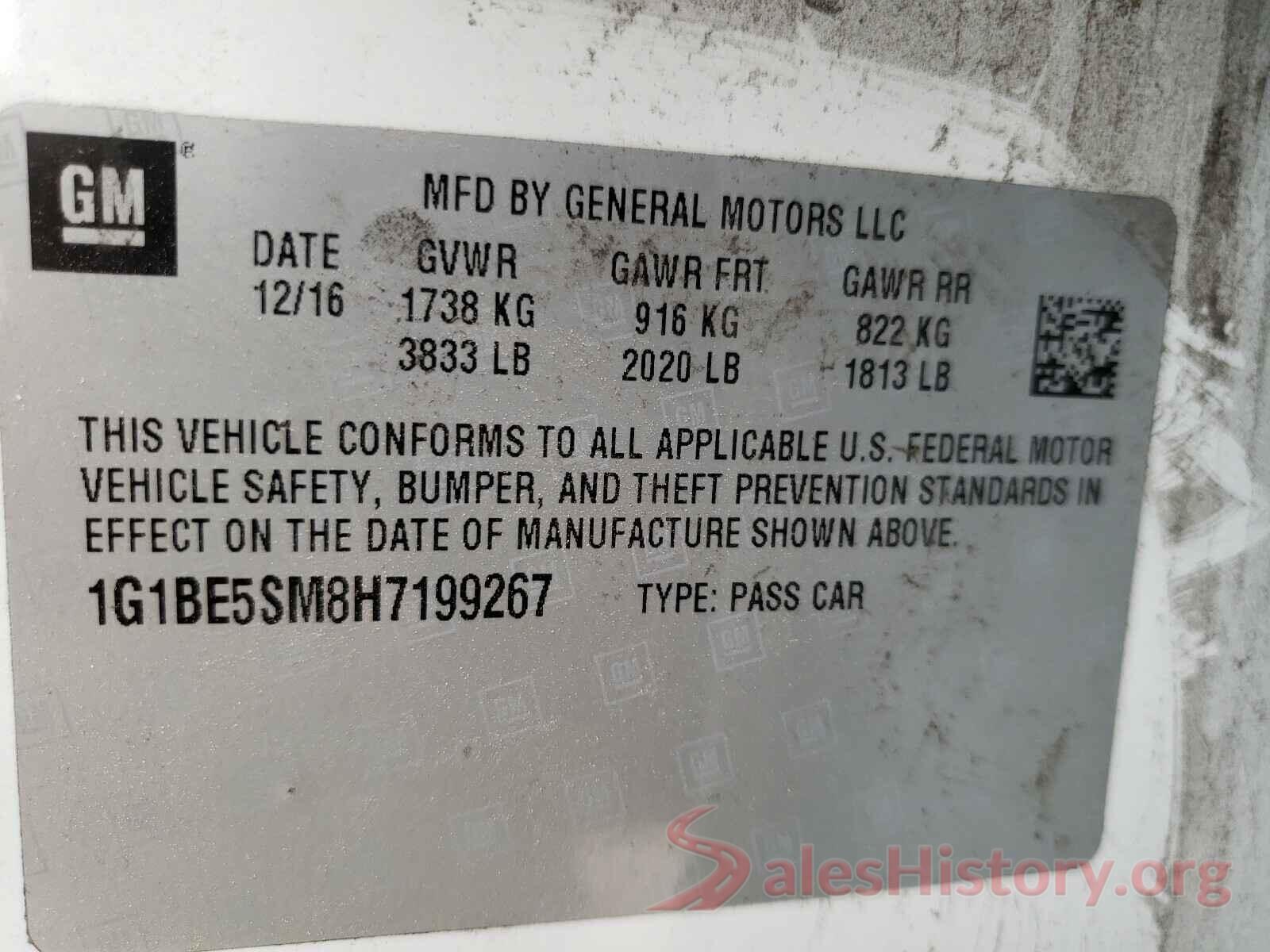 1G1BE5SM8H7199267 2017 CHEVROLET CRUZE