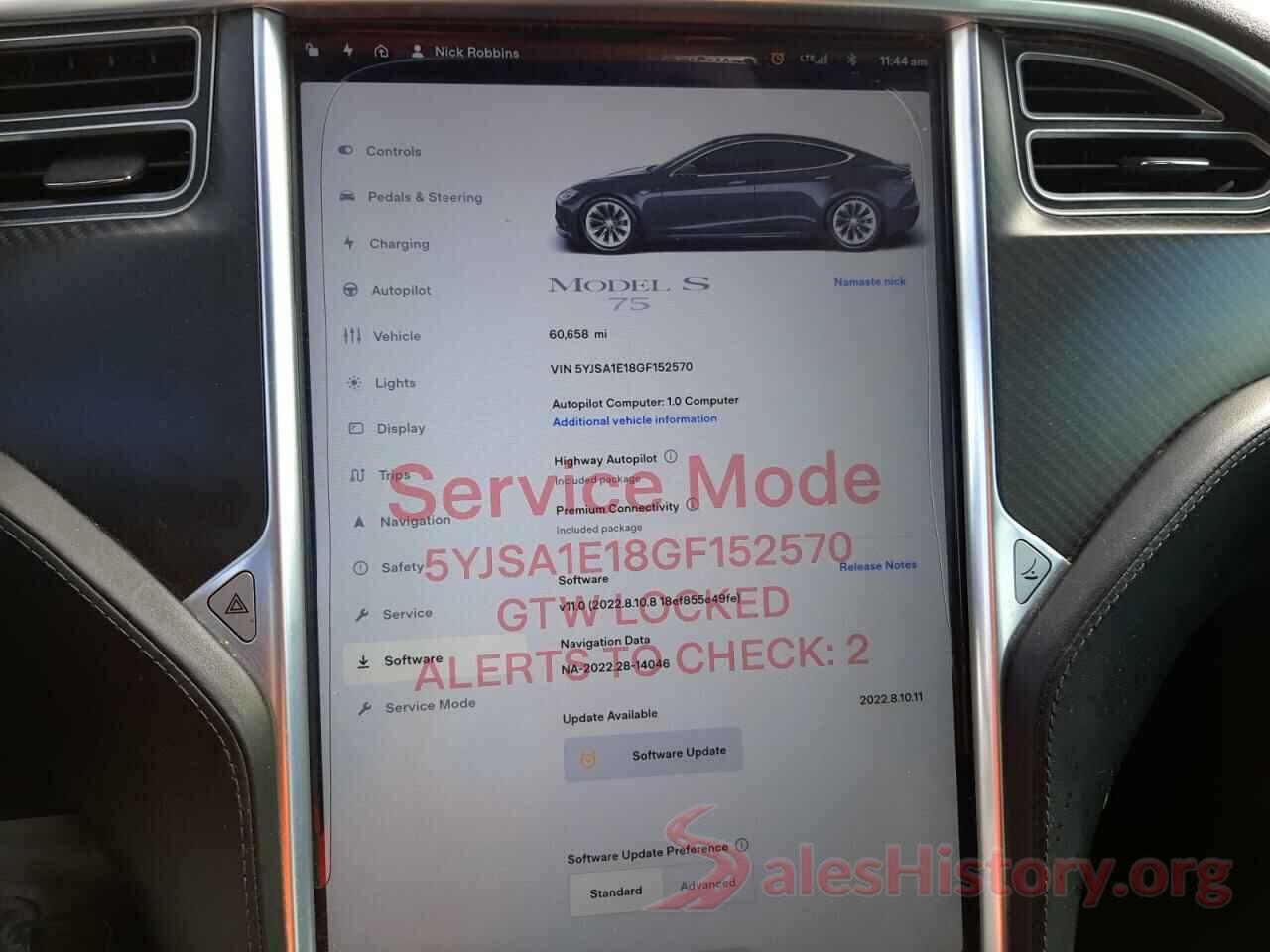 5YJSA1E18GF152570 2016 TESLA MODEL S