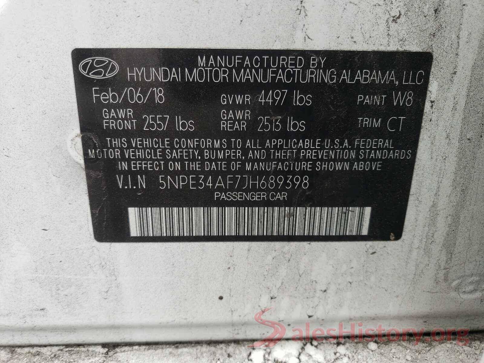 5NPE34AF7JH689398 2018 HYUNDAI SONATA