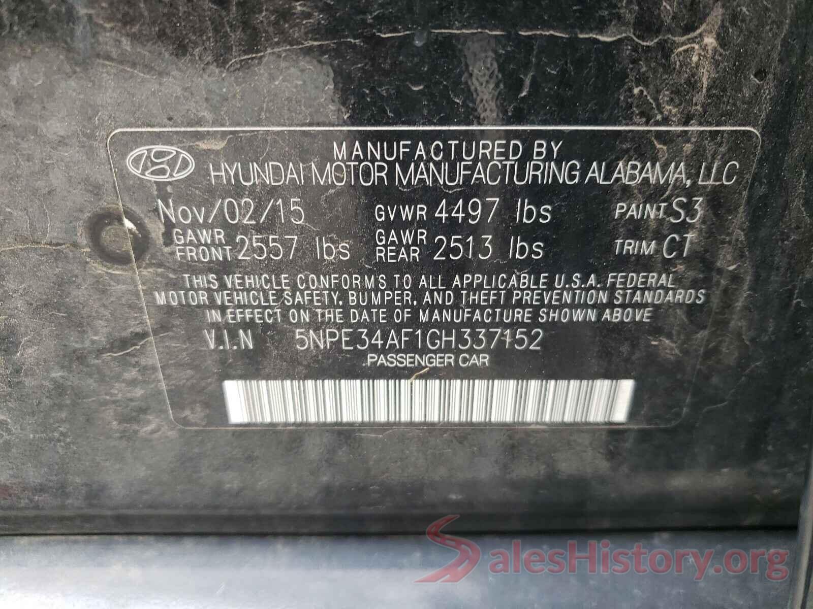 5NPE34AF1GH337152 2016 HYUNDAI SONATA