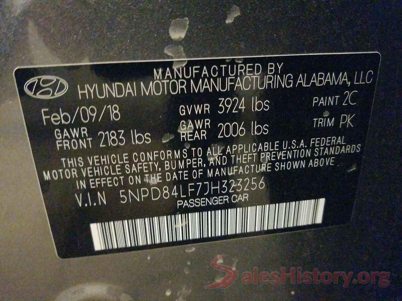 5NPD84LF7JH323256 2018 HYUNDAI ELANTRA