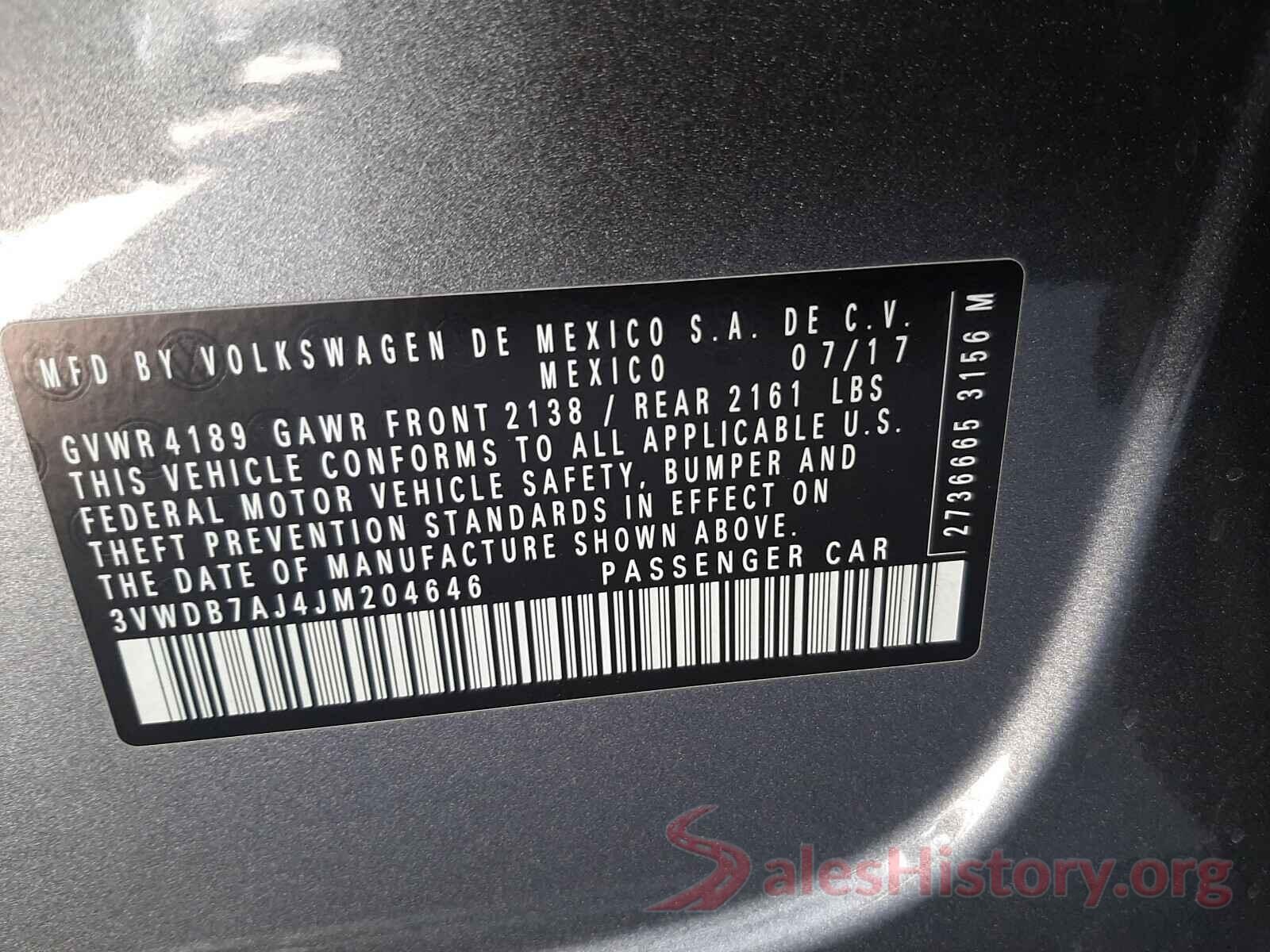 3VWDB7AJ4JM204646 2018 VOLKSWAGEN JETTA