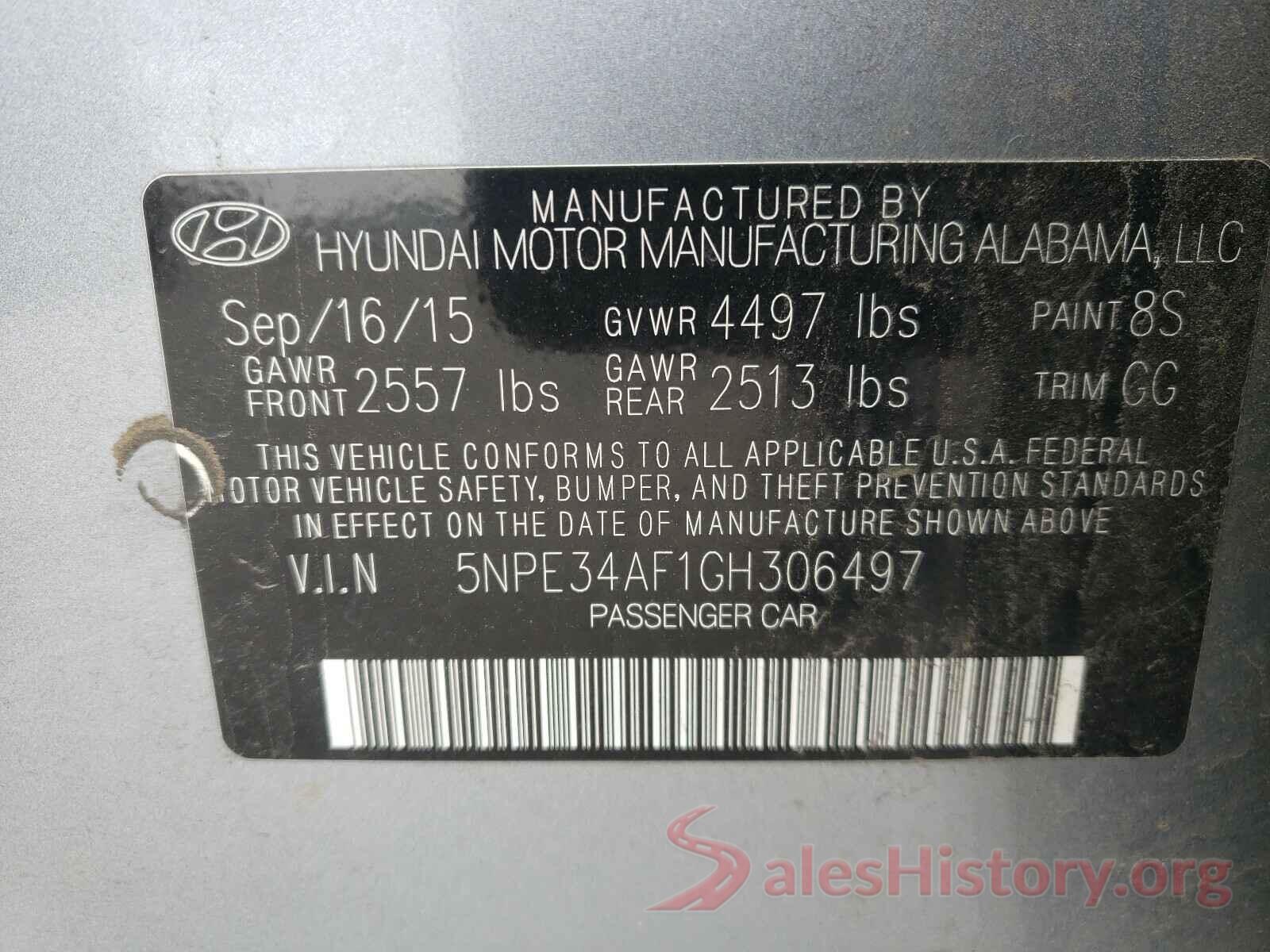 5NPE34AF1GH306497 2016 HYUNDAI SONATA