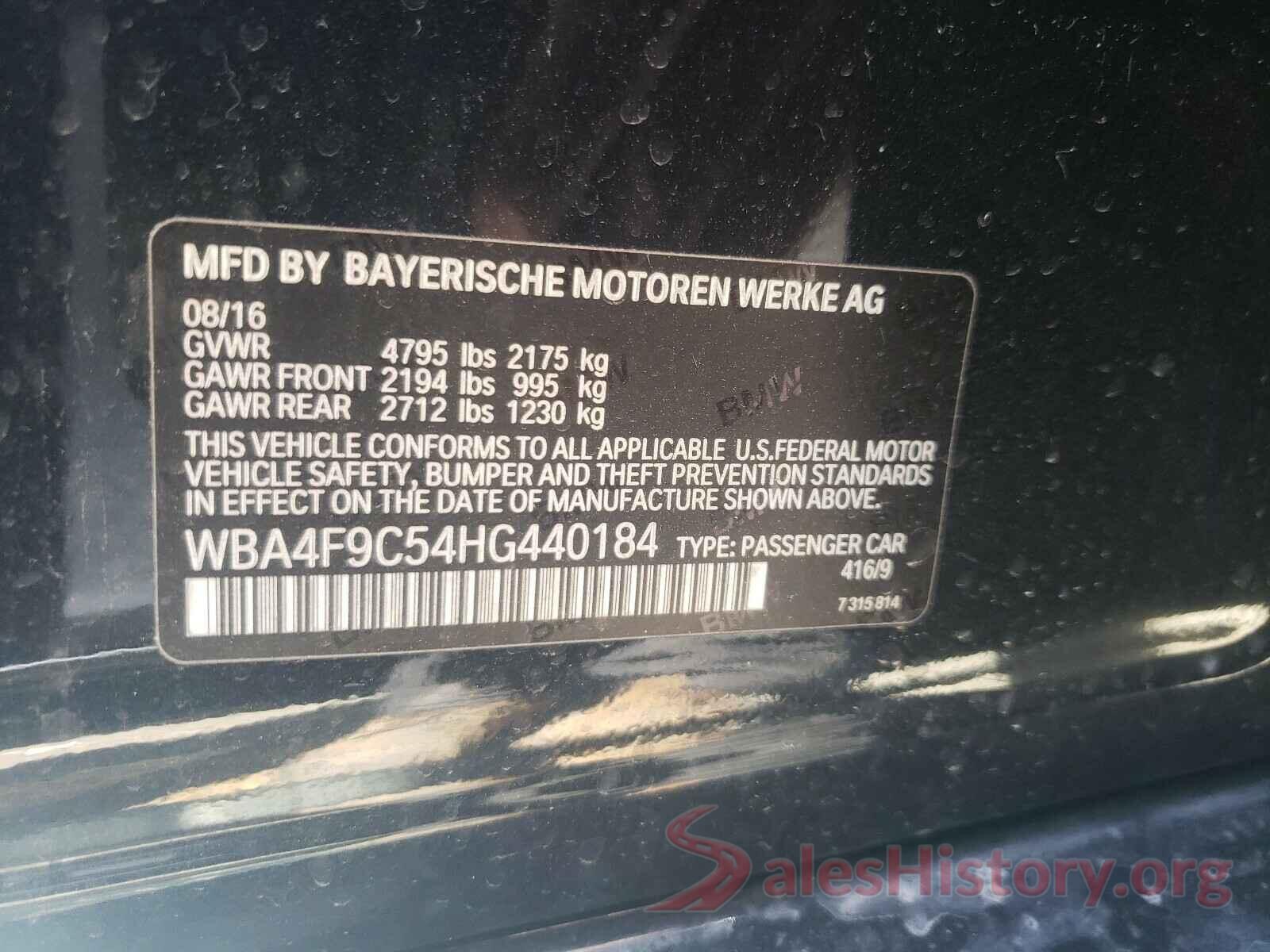 WBA4F9C54HG440184 2017 BMW 4 SERIES