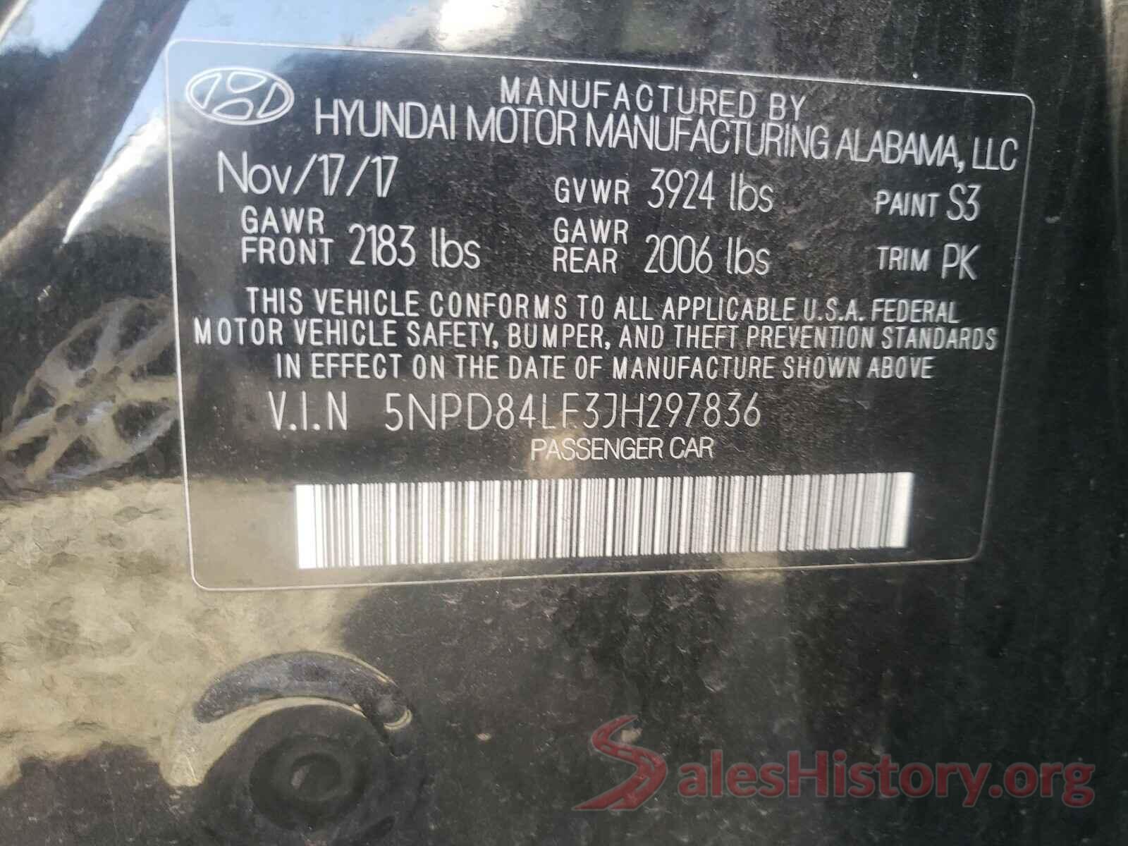 5NPD84LF3JH297836 2018 HYUNDAI ELANTRA