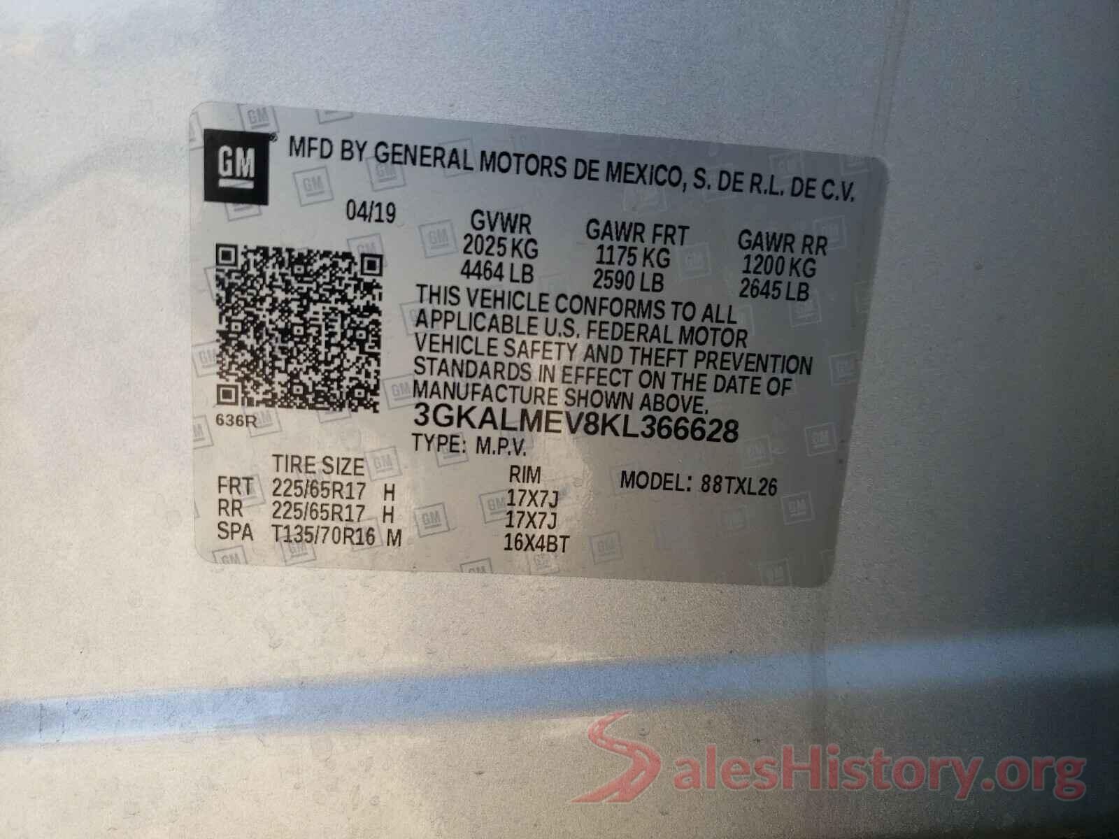 3GKALMEV8KL366628 2019 GMC TERRAIN