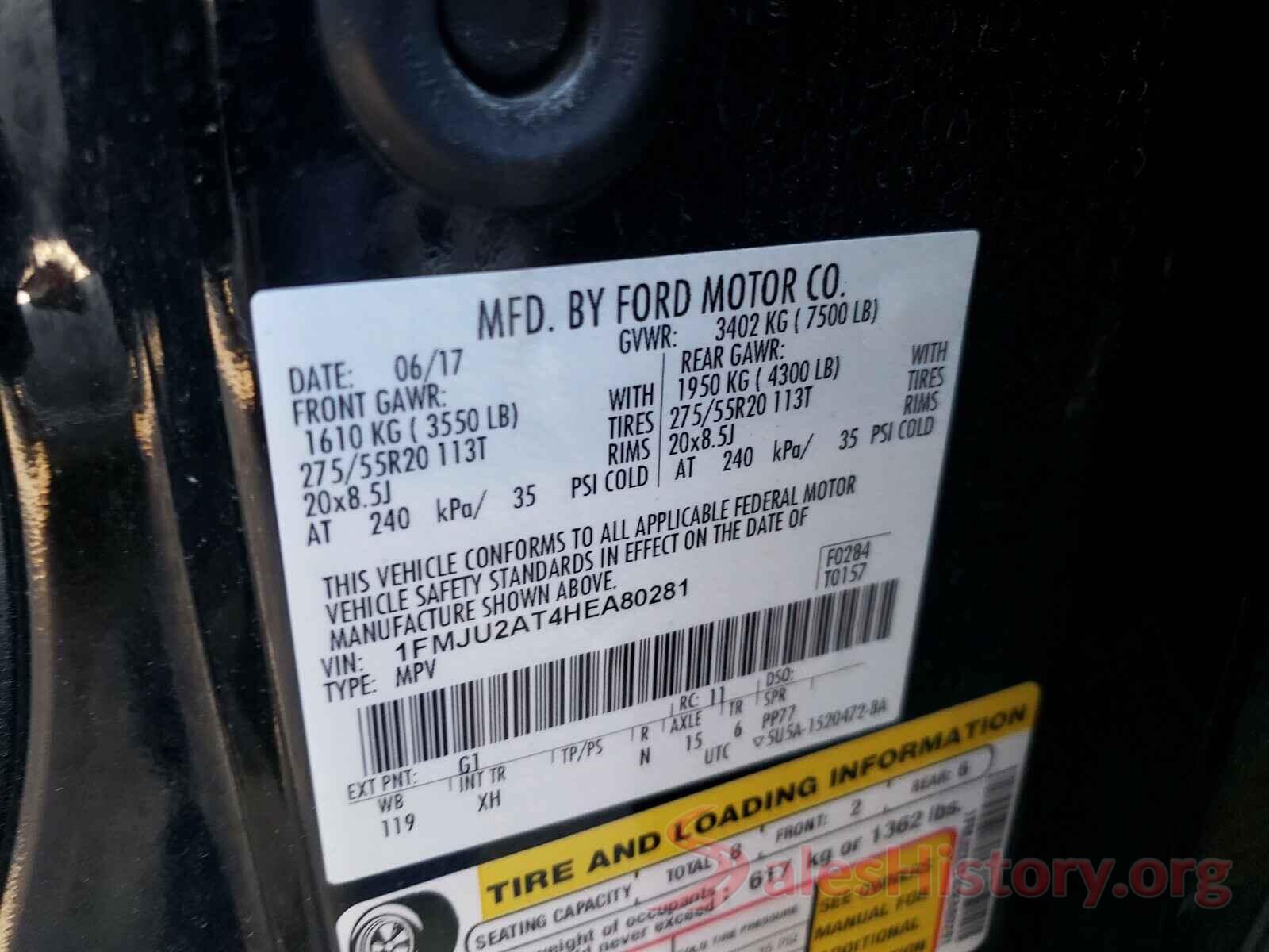 1FMJU2AT4HEA80281 2017 FORD EXPEDITION