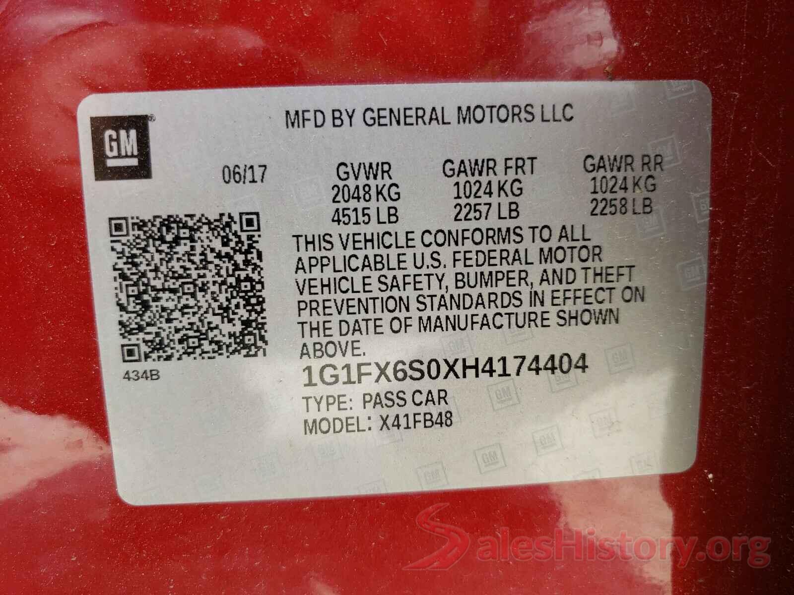 1G1FX6S0XH4174404 2017 CHEVROLET BOLT