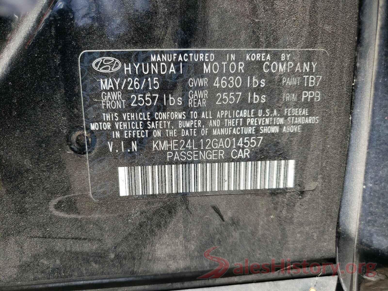 KMHE24L12GA014557 2016 HYUNDAI SONATA