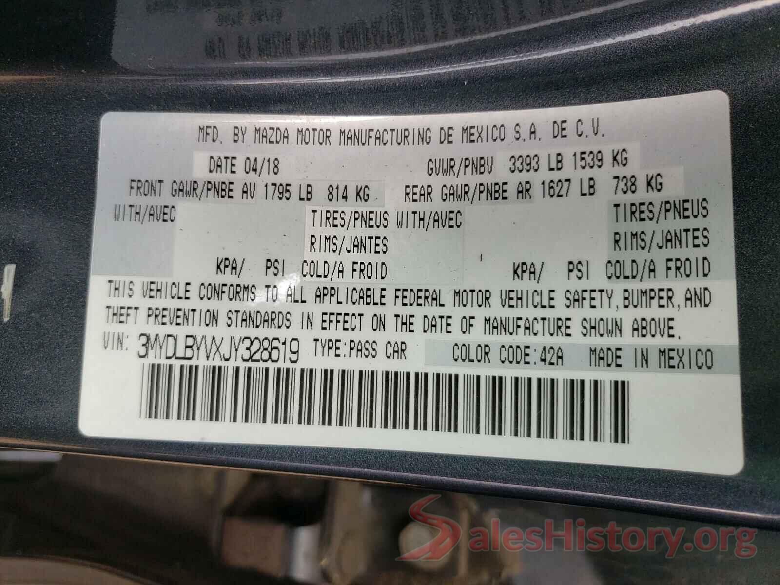 3MYDLBYVXJY328619 2018 TOYOTA YARIS