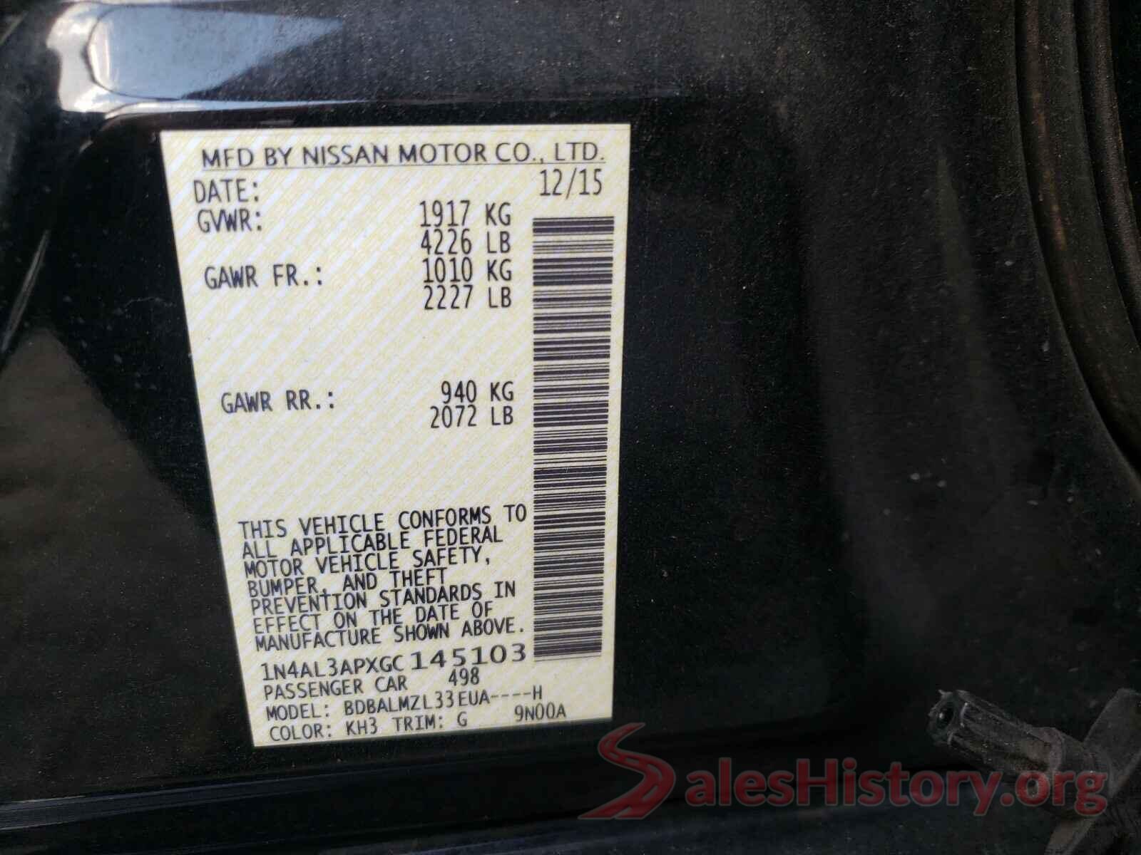 1N4AL3APXGC145103 2016 NISSAN ALTIMA