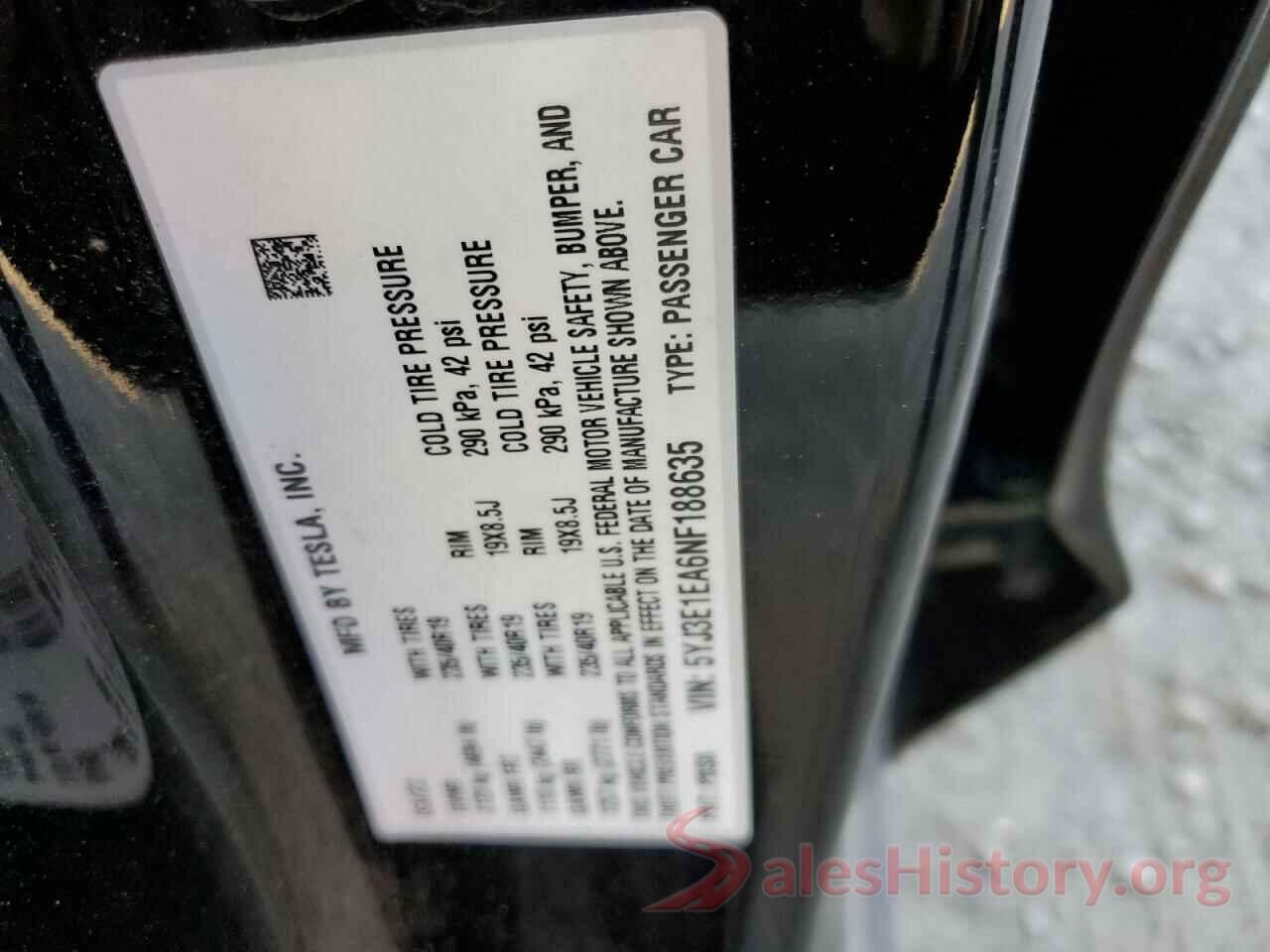 5YJ3E1EA6NF188635 2022 TESLA MODEL 3