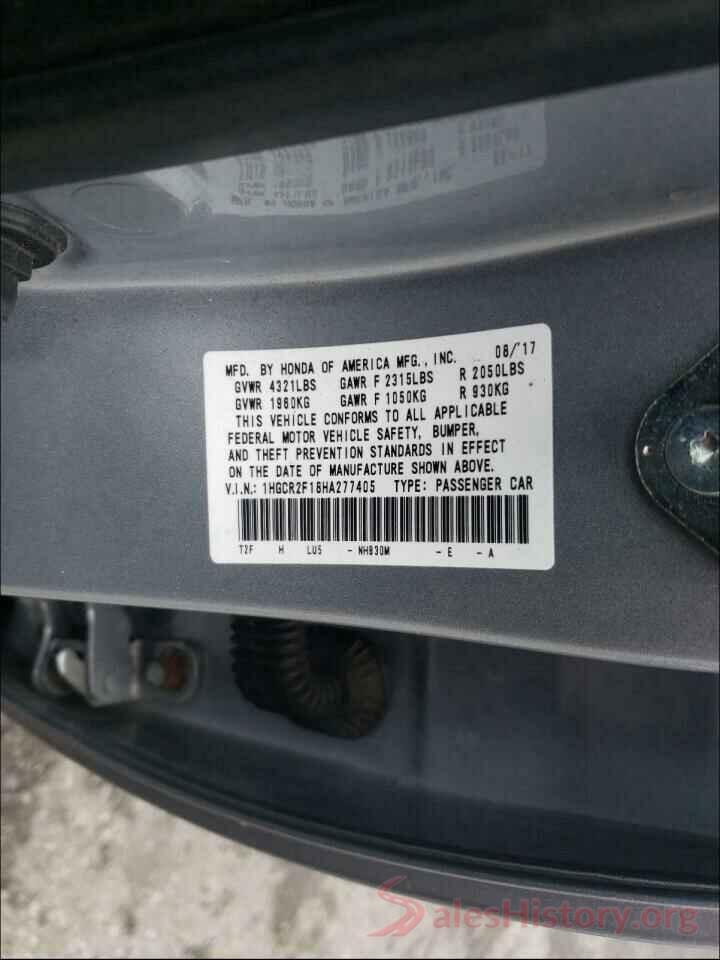 1HGCR2F18HA277405 2017 HONDA ACCORD