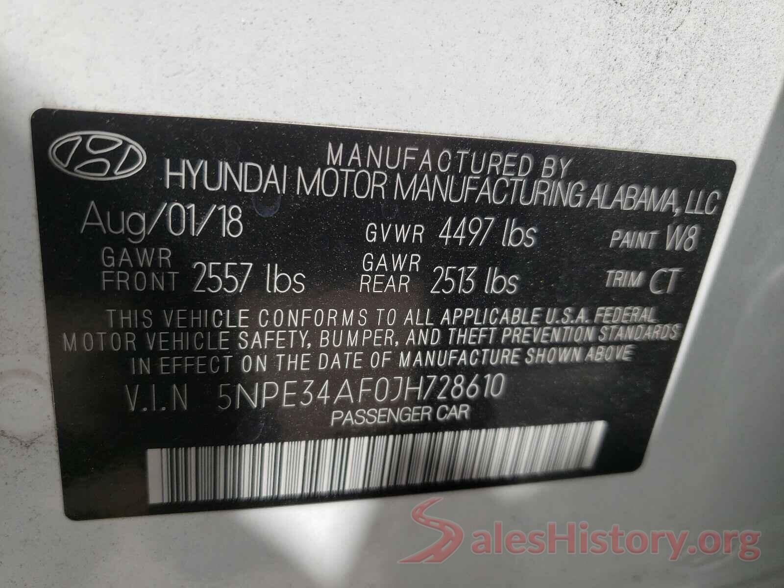 5NPE34AF0JH728610 2018 HYUNDAI SONATA