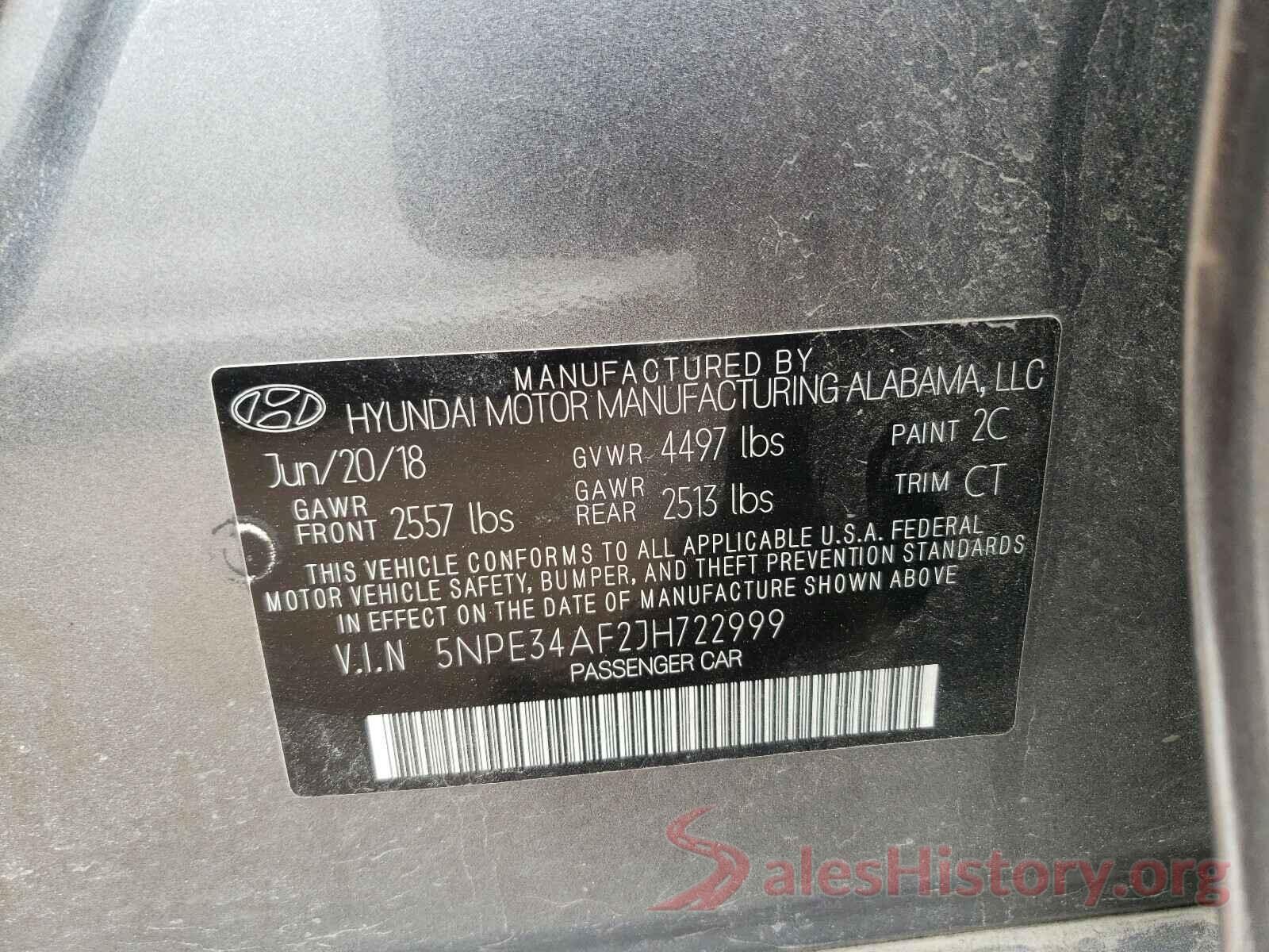 5NPE34AF2JH722999 2018 HYUNDAI SONATA