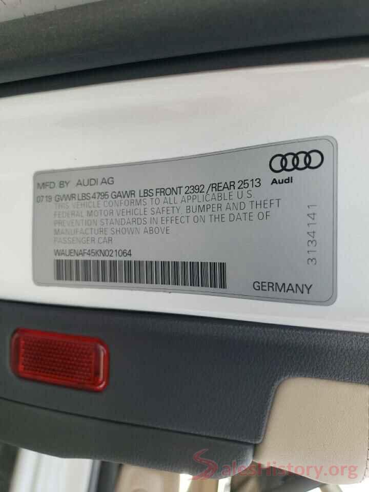 WAUENAF45KN021064 2019 AUDI A4