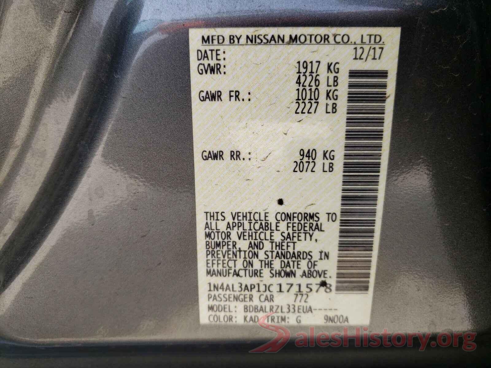 1N4AL3AP1JC171578 2018 NISSAN ALTIMA