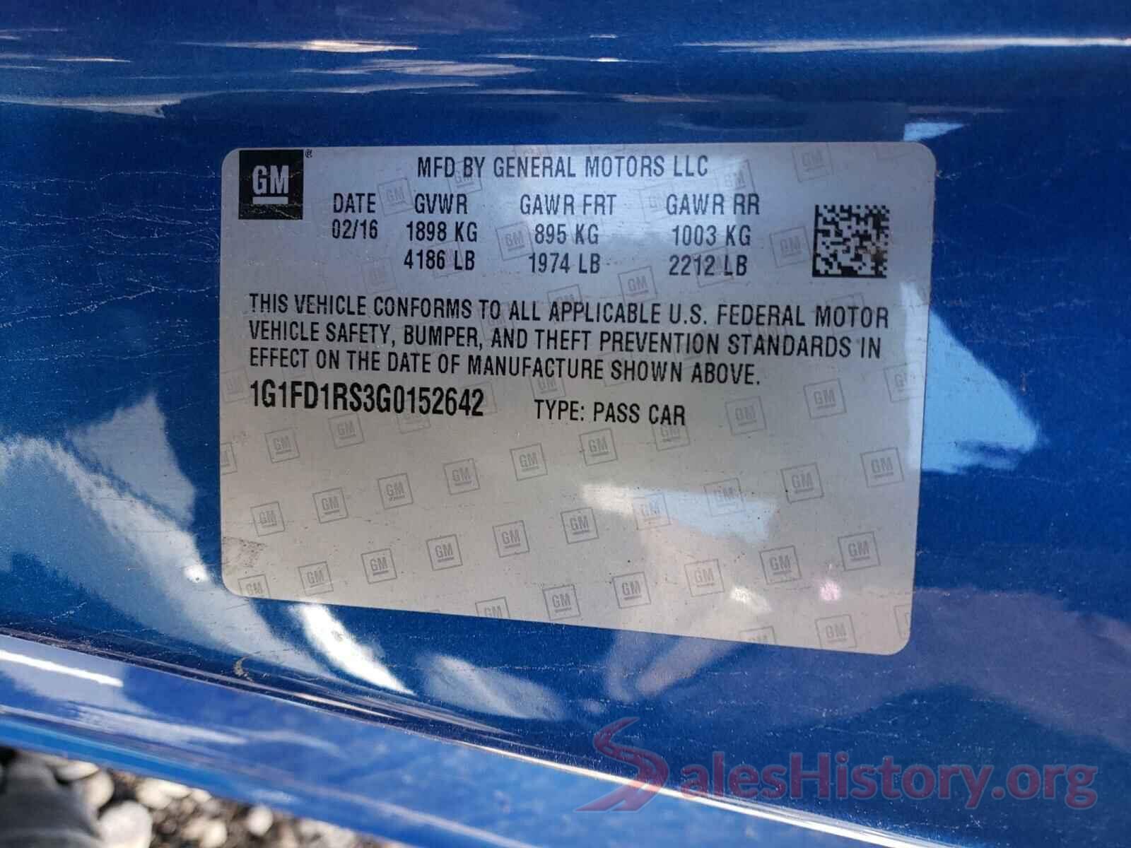 1G1FD1RS3G0152642 2016 CHEVROLET CAMARO