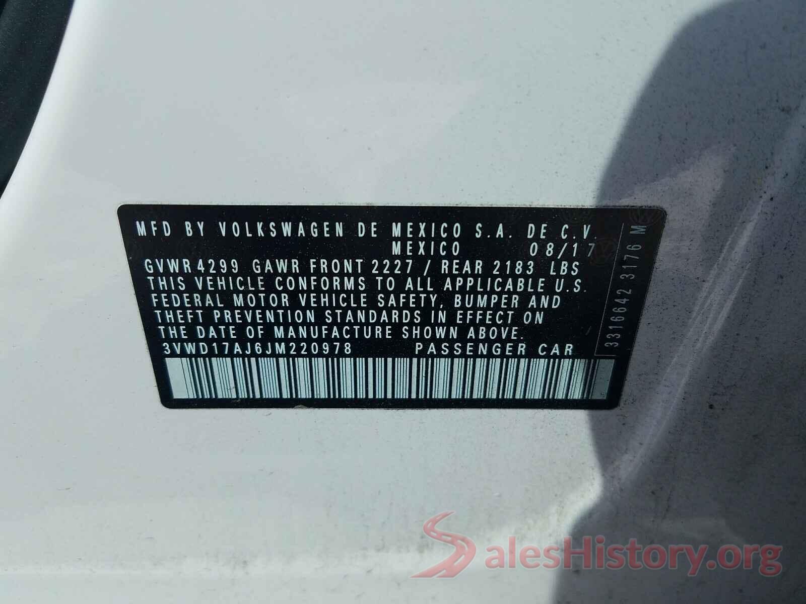 3VWD17AJ6JM220978 2018 VOLKSWAGEN JETTA