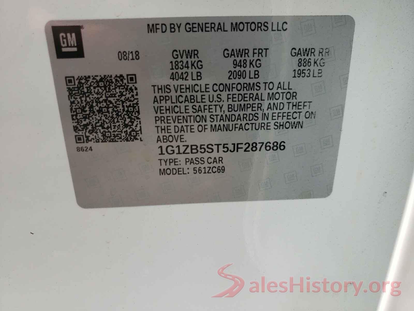 1G1ZB5ST5JF287686 2018 CHEVROLET MALIBU